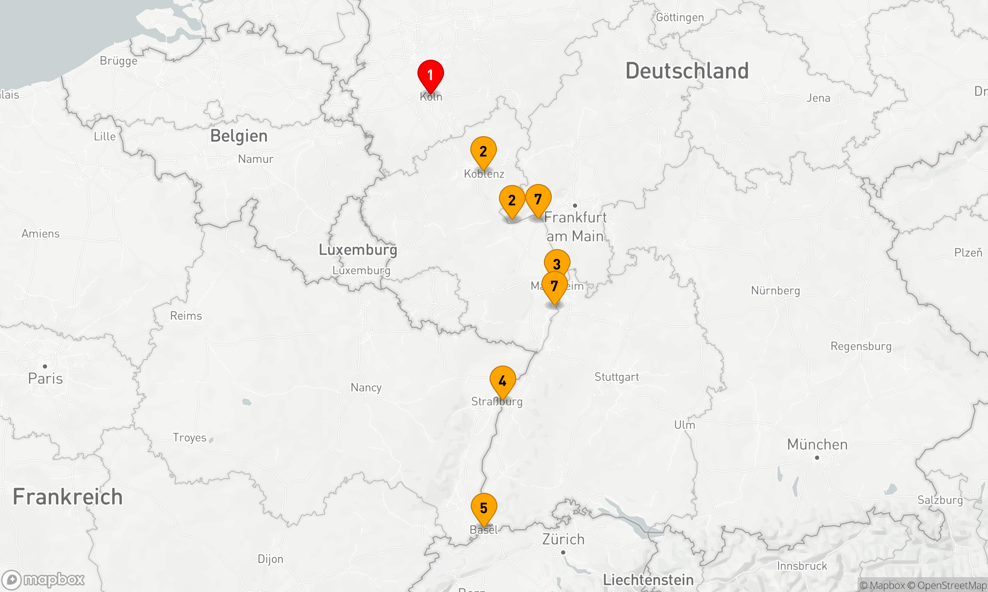 Route 7 Nächte - Silvesterreise auf dem Rhein