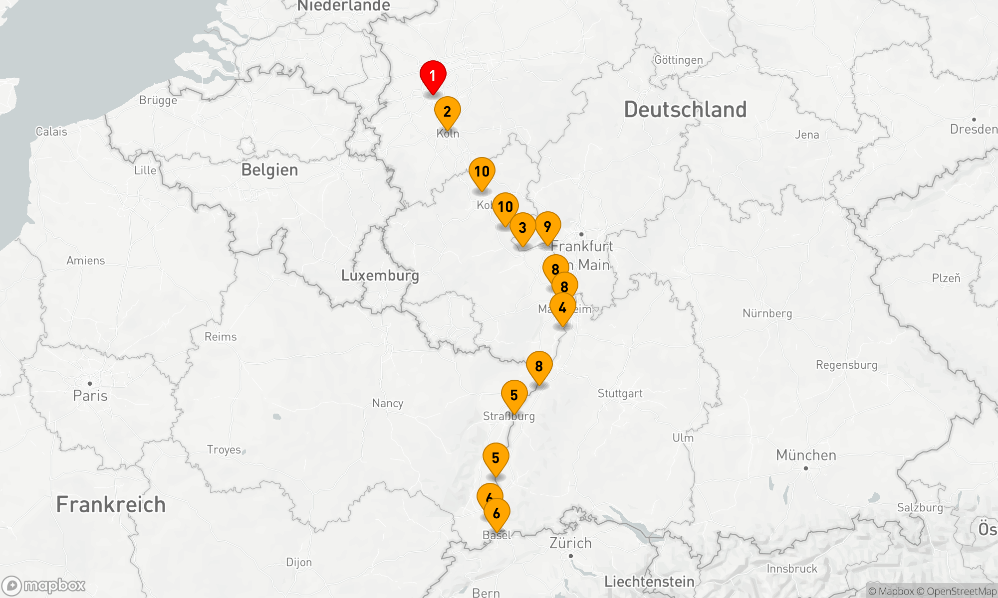 Route 10 Nächte - Weihnachten & Silvester Rhein