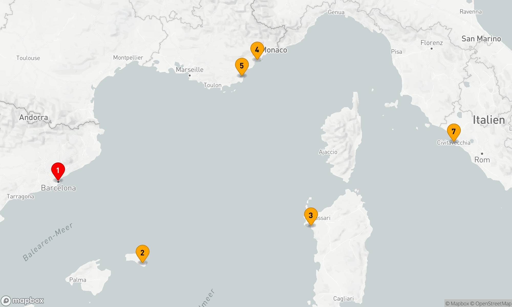 Route 6 Nächte - Mediterranes Mosaik: Vom Herz Kataloniens zur Ewigen Stadt