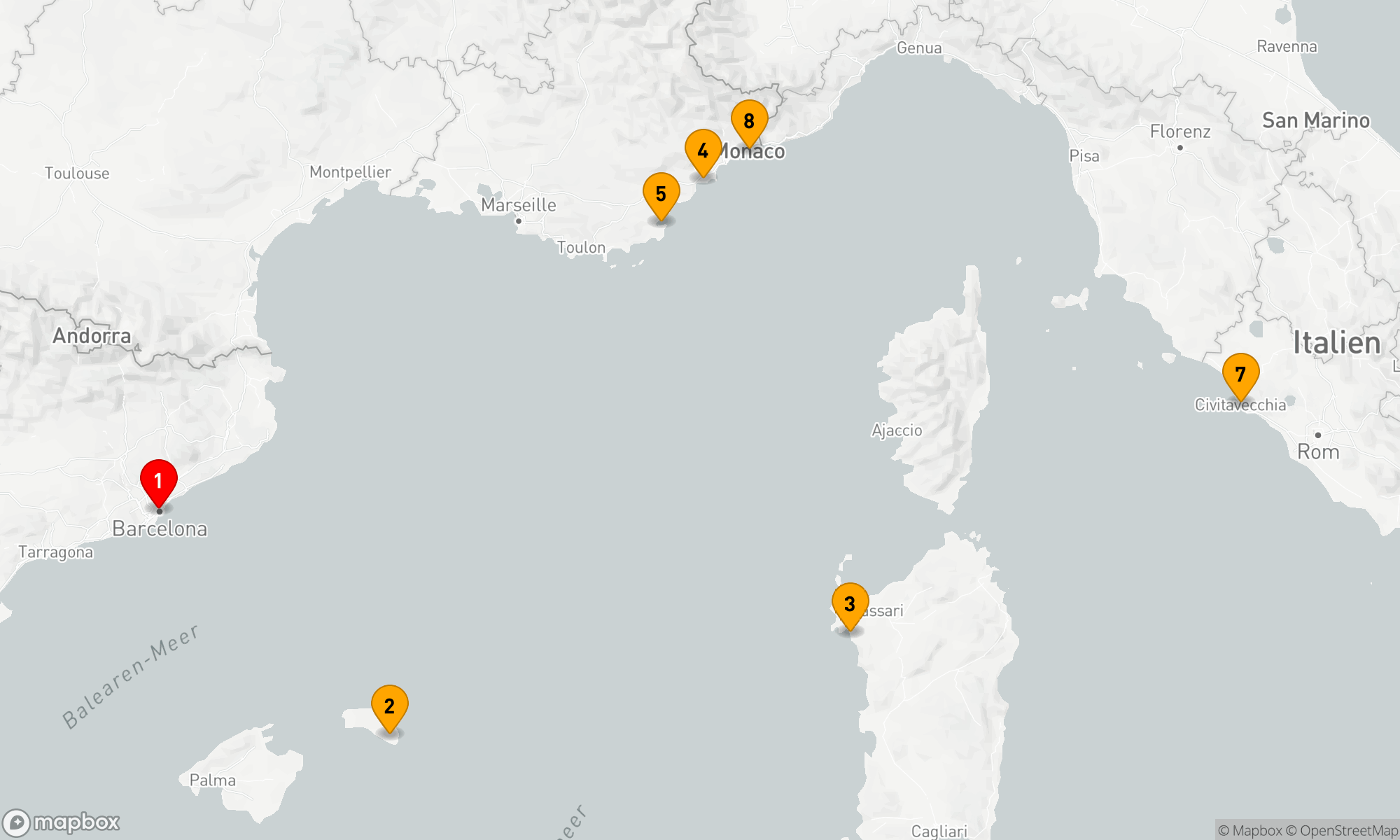 Route 7 Nächte - Mediterrane Eleganz: Von Katalonien bis zur Côte d'Azur