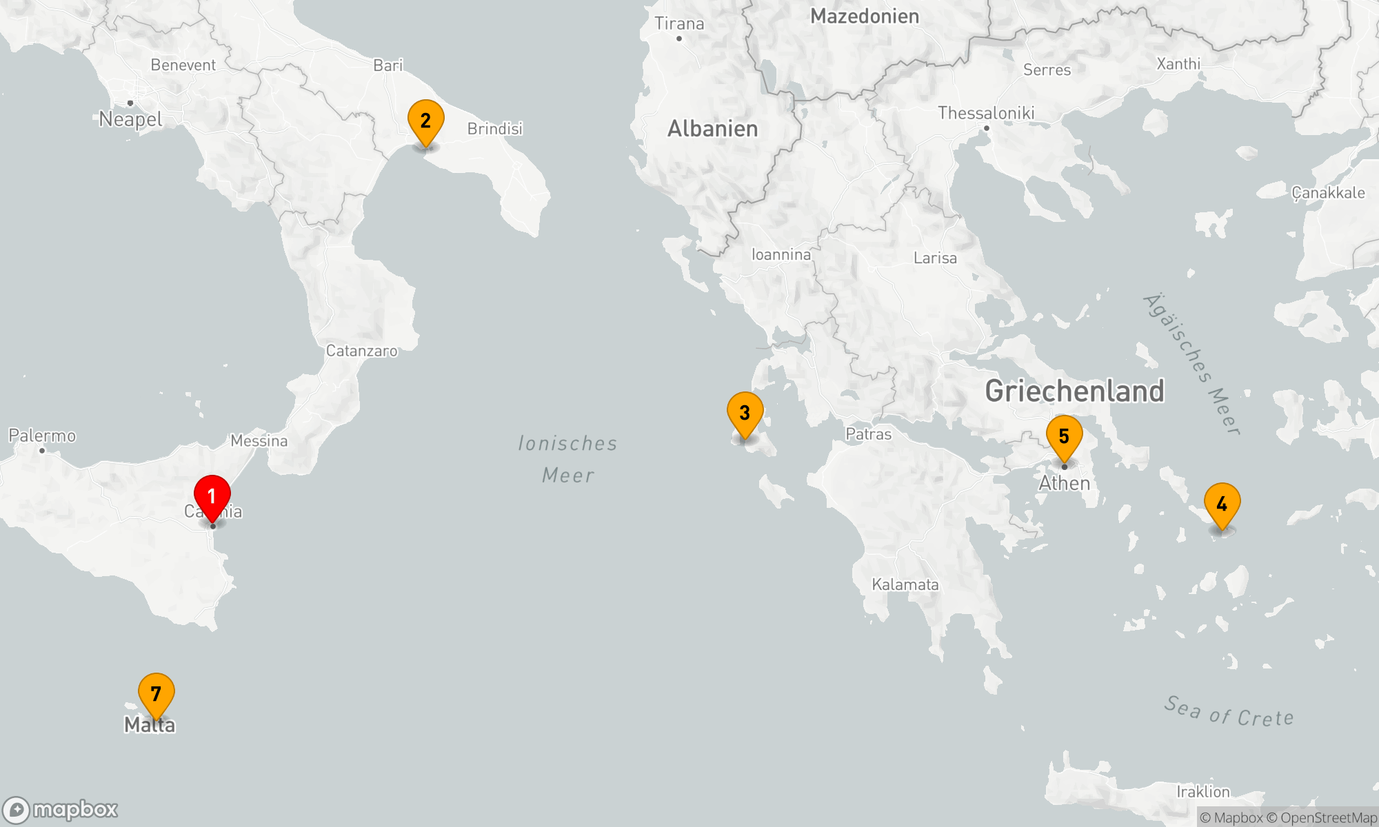 Route 7 Nächte - Mediterrane Entdeckungsreise ab Catania