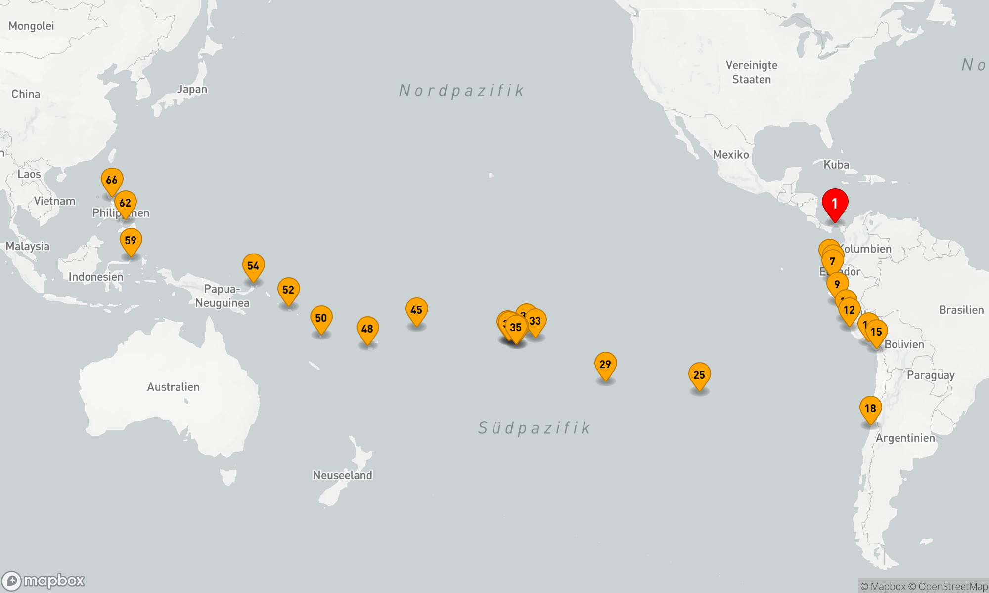 Route 65 Nächte - Abwechslungsreiches Inselhopping: Von Südamerika bis nach Asien