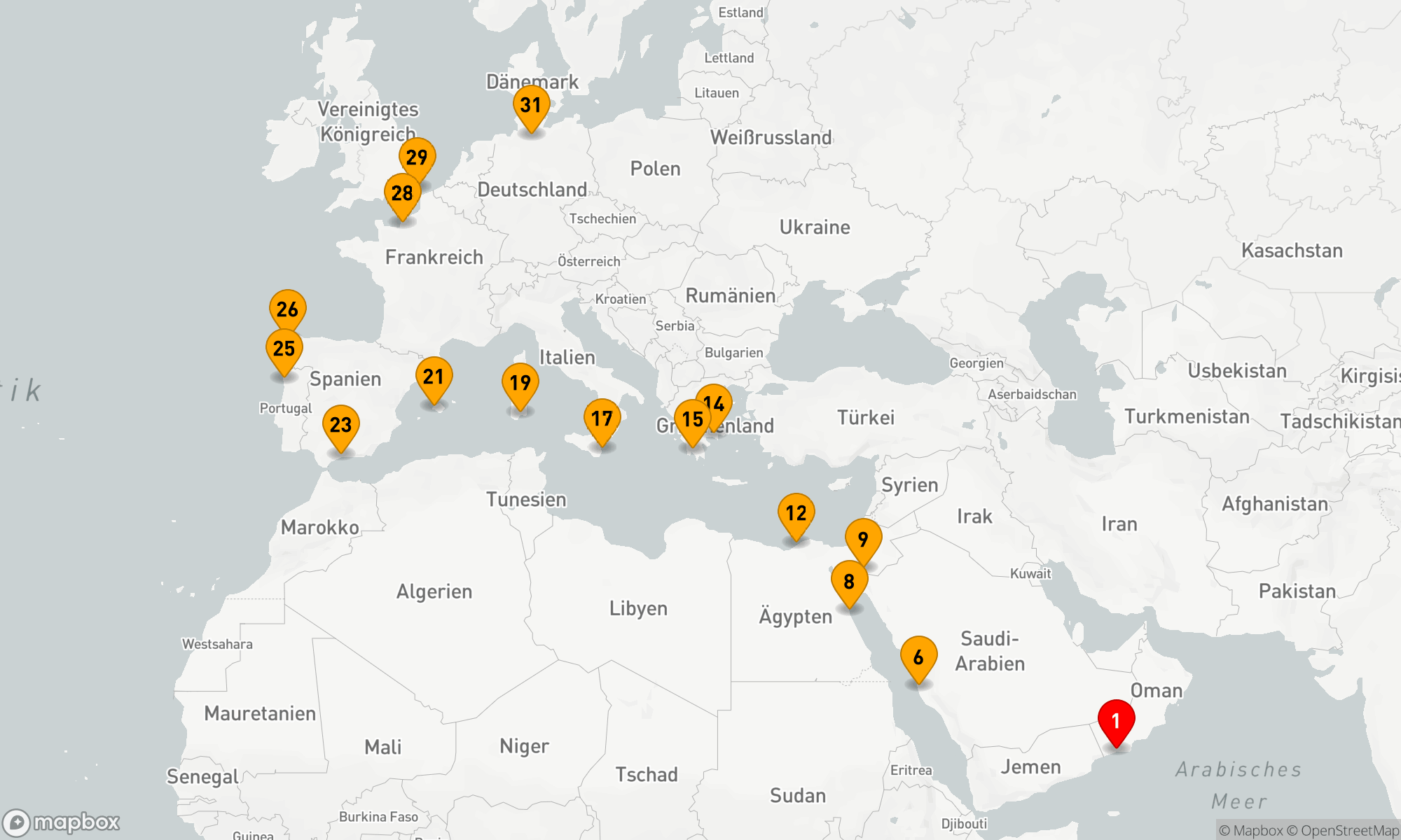 Route 30 Nächte - Vielfalt pur: Vom Orient nach Europa