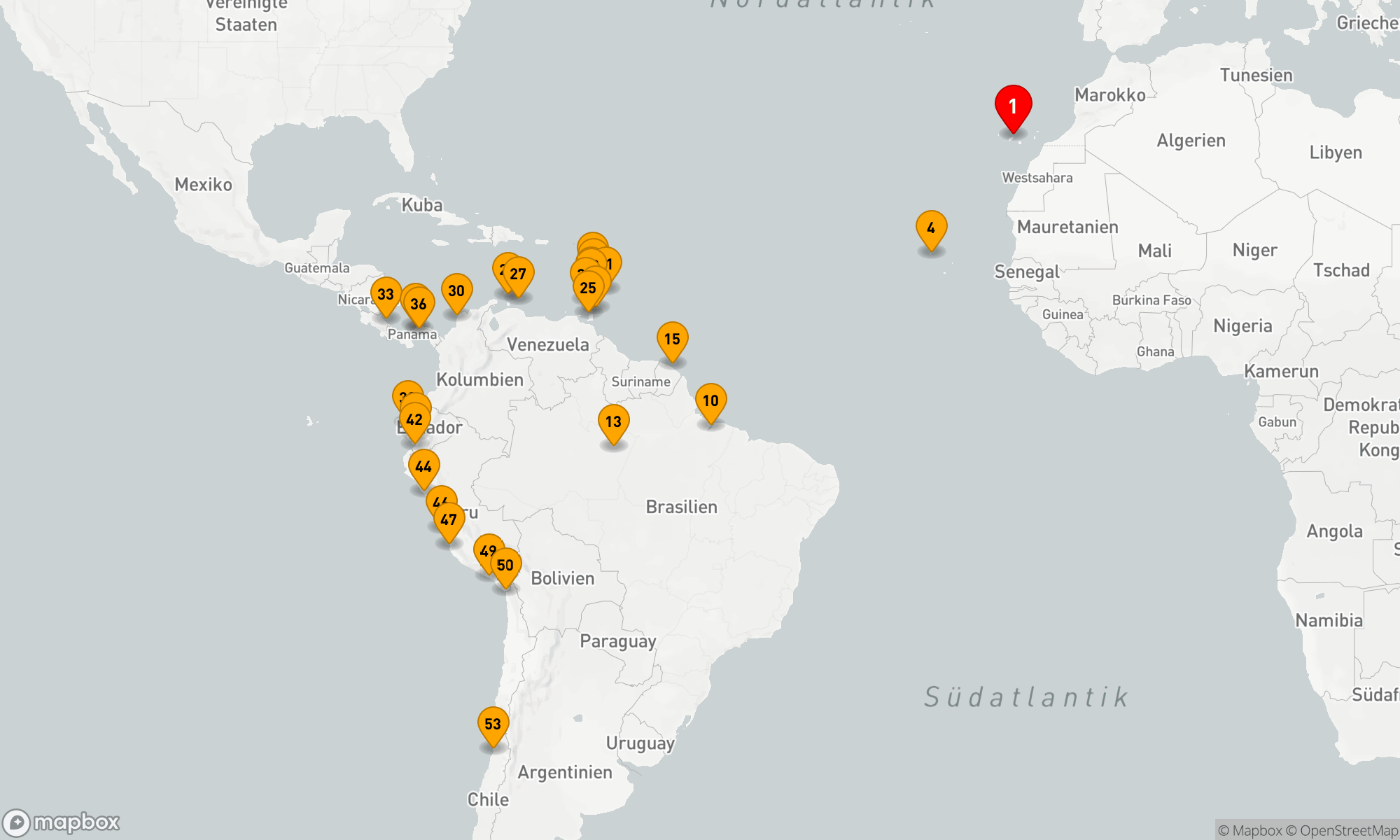 Route 53 Nächte - Abenteuer pur zwischen Atlantik,  Karibik und Südamerika