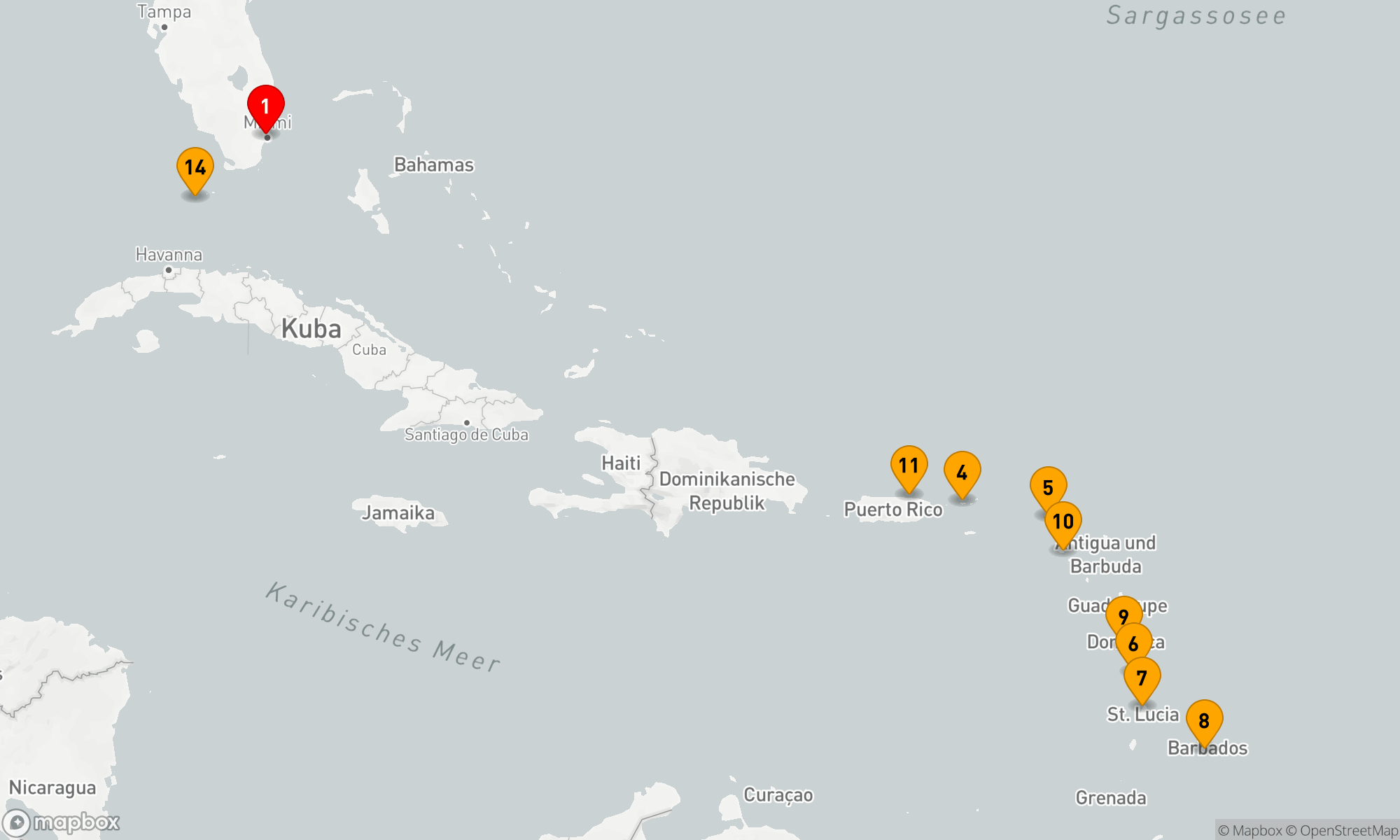 Route 14 Nächte - OSTKARIBISCHE KREUZFAHRT: SINT MAARTEN,  BARBADOS & SAINT KITTS