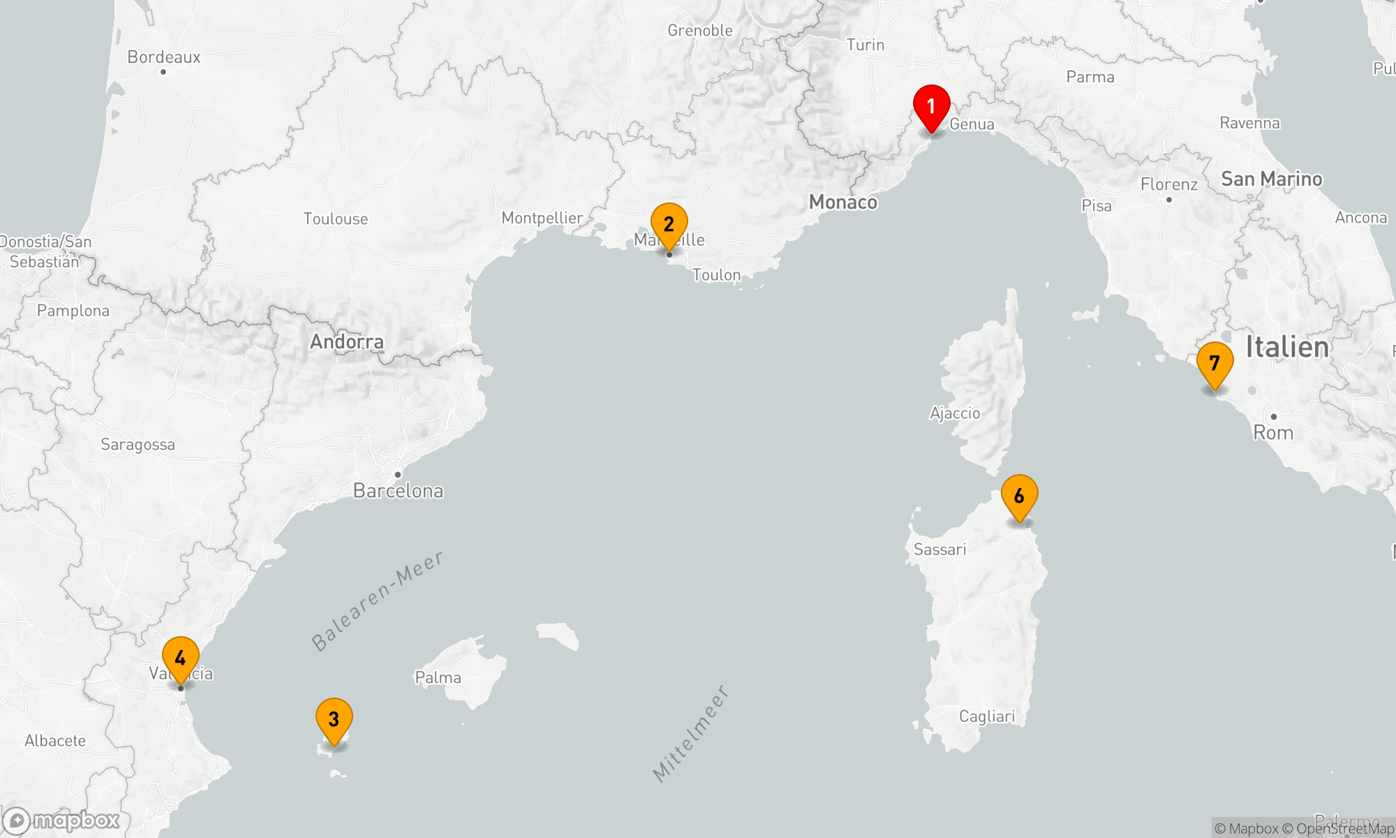 Route 7 Nächte - Mediterrane Entdeckungsreise mit Costa Kreuzfahrten