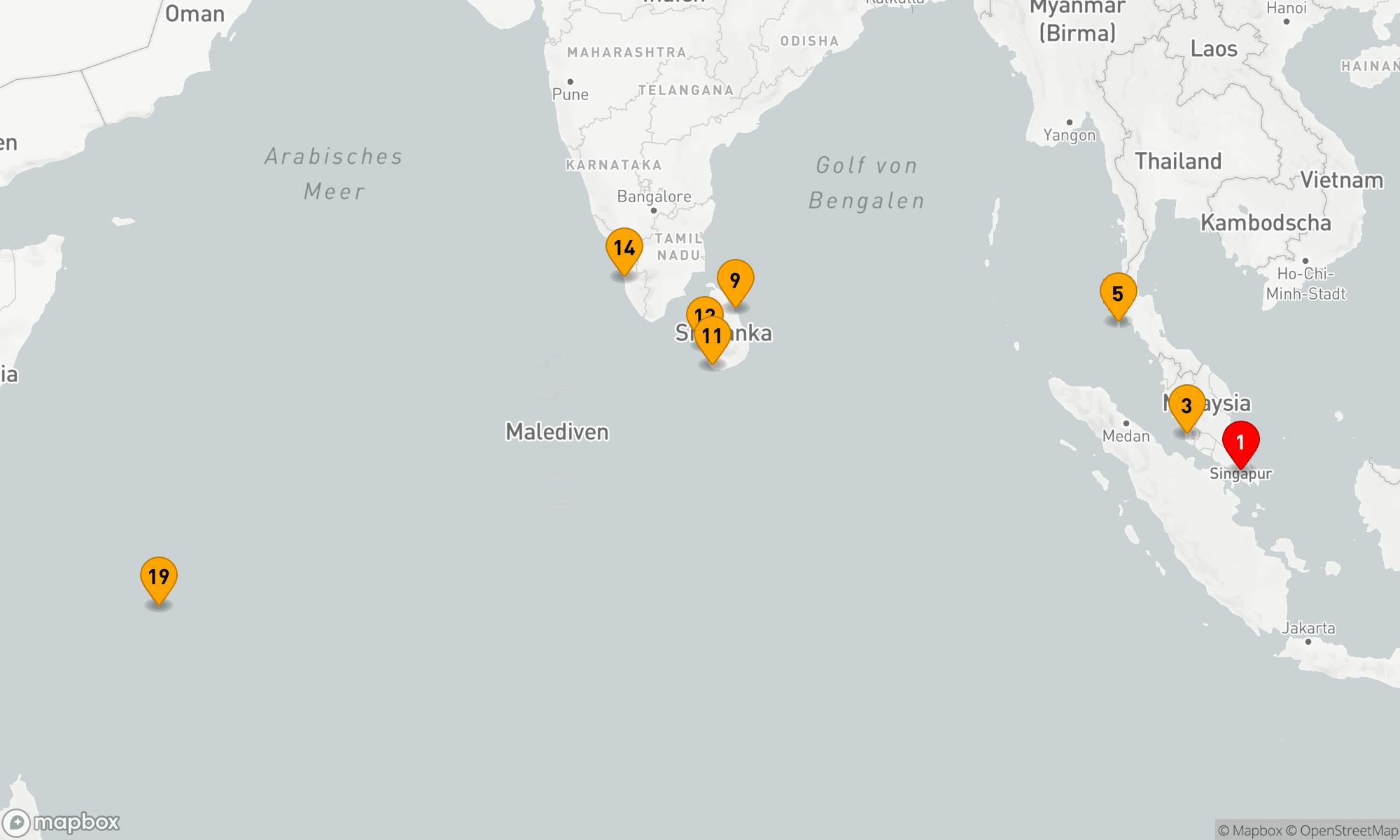 Route 18 Nächte - Inselträume im Indischen Ozean