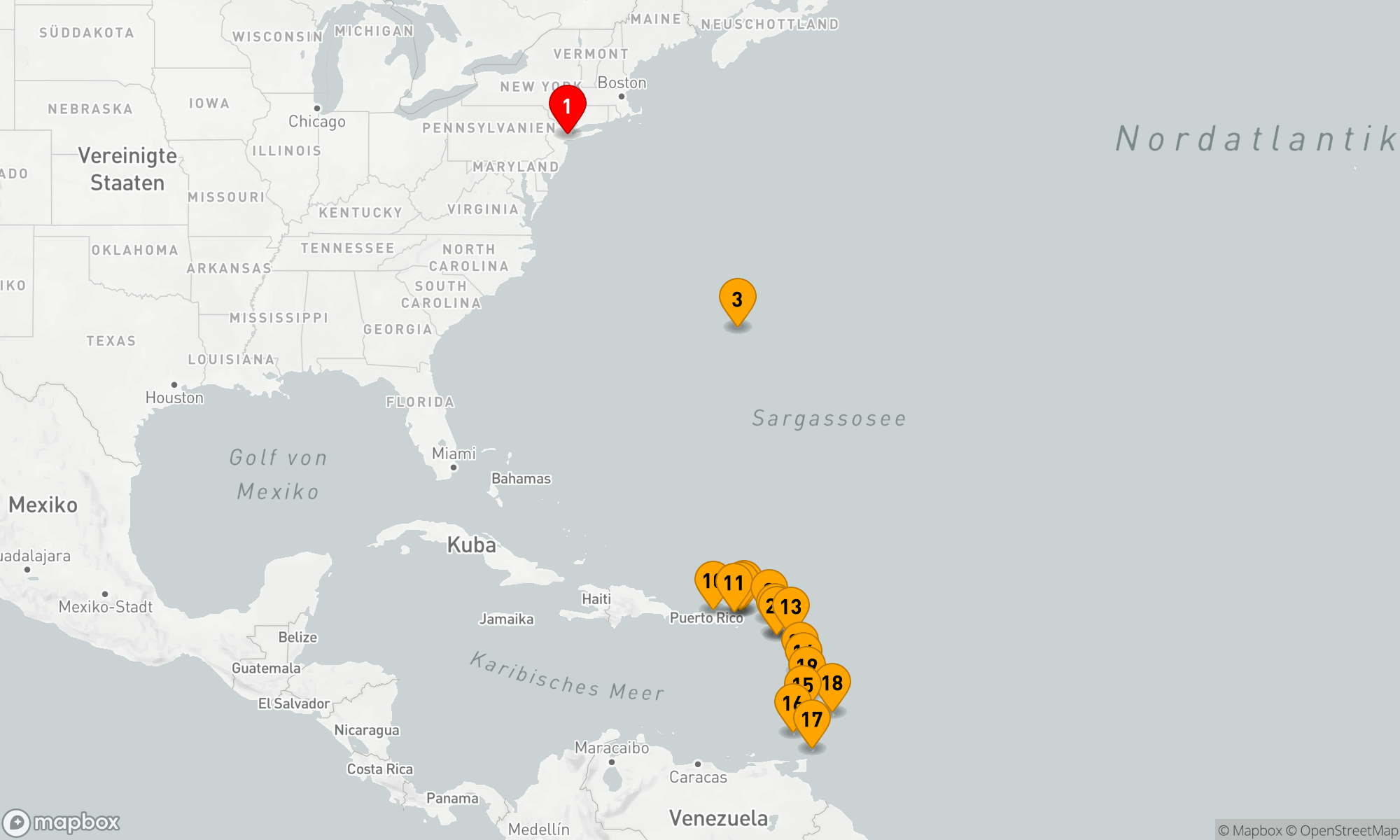 Route 24 Nächte - KREUZFAHRT BERMUDA & ÖSTLICHE KARIBIK: TORTOLA,  BARBADOS & SAINT KITTS