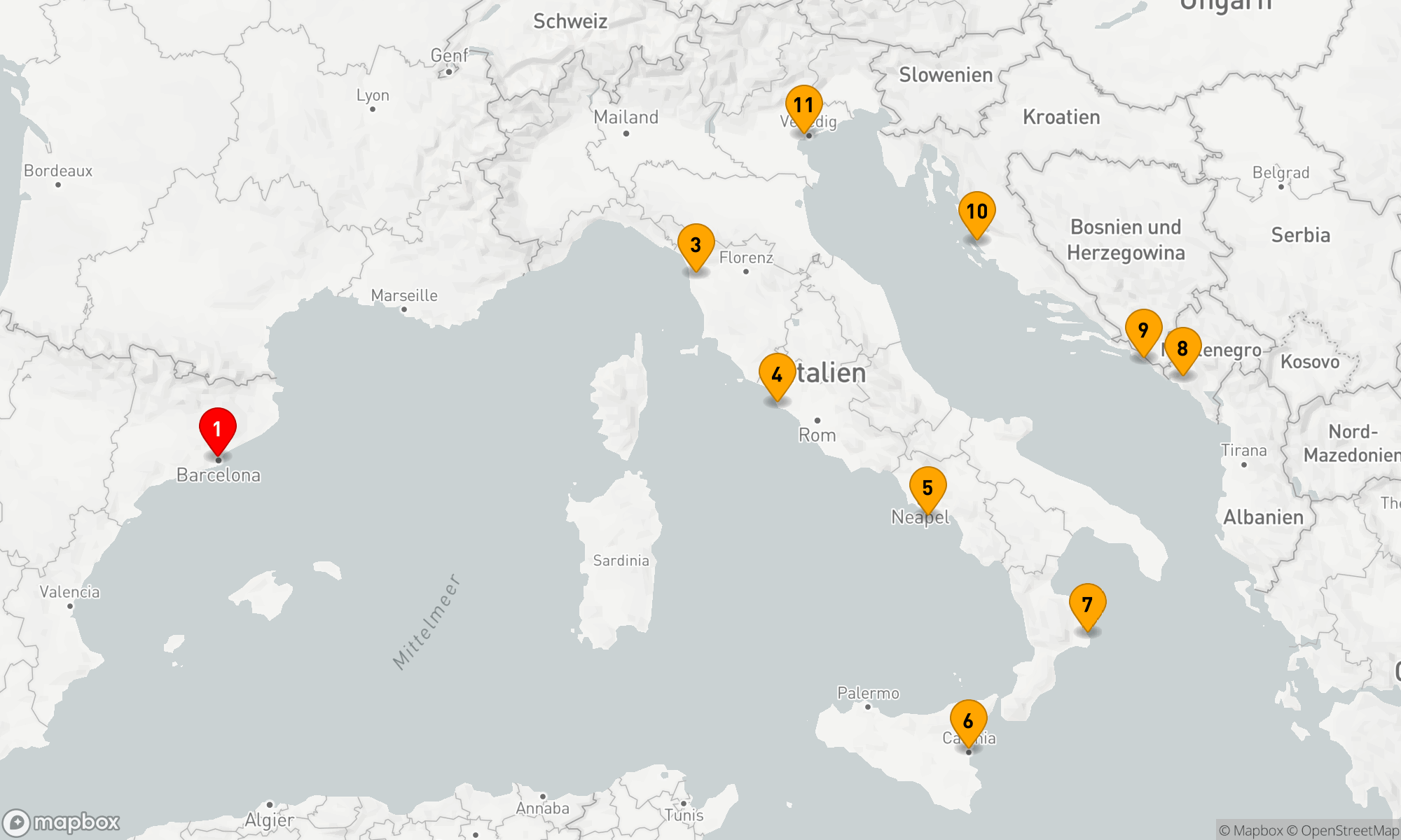 Route 10 Nächte - KREUZFAHRT ITALIEN,  MONTENEGRO & KROATIEN: ROM,  KOTOR & DUBROVNIK