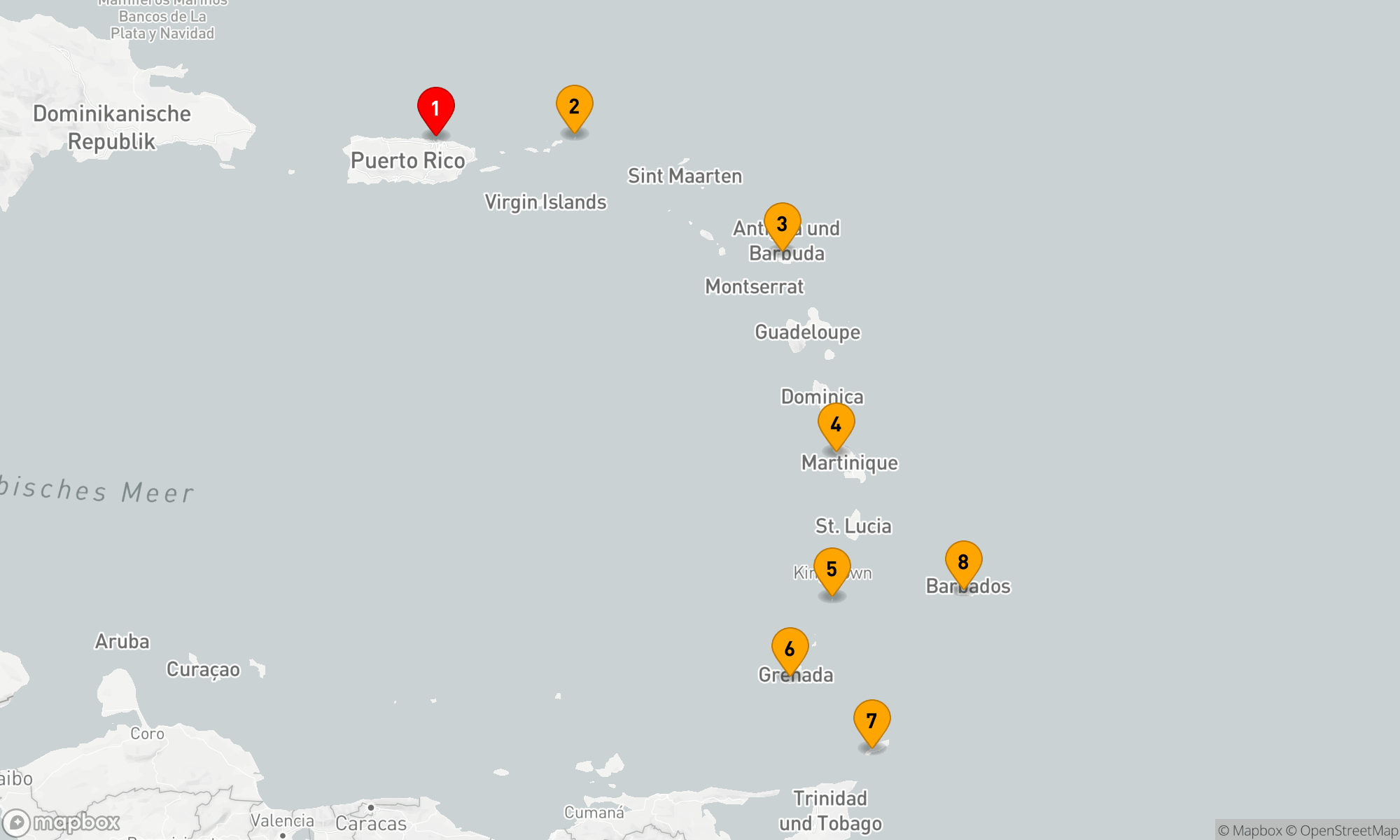 Route 7 Nächte - KREUZFAHRT DURCH DIE SÜDLICHE KARIBIK: ANTIGUA,  MARTINIQUE & BEQUIA