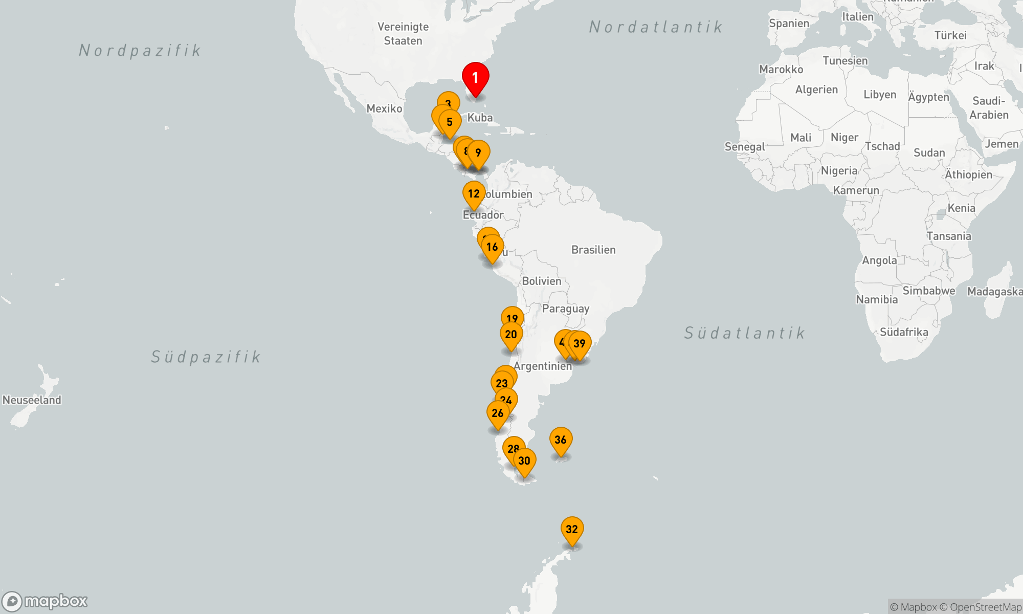 Route 42 Nächte - MIAMI - BUENOS AIRES GROSSE REISE