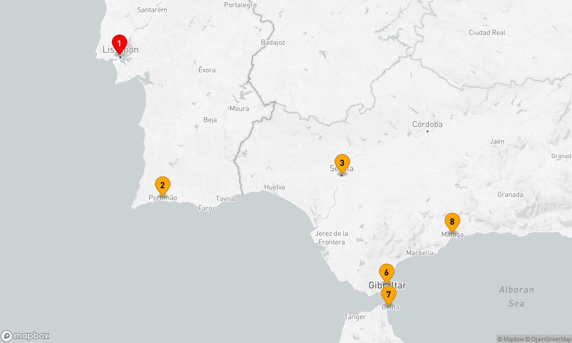 Route 7 Nächte - PORTUGAL & SPANIEN KREUZFAHRT: LISSABON,  SEVILLA & MALAGA