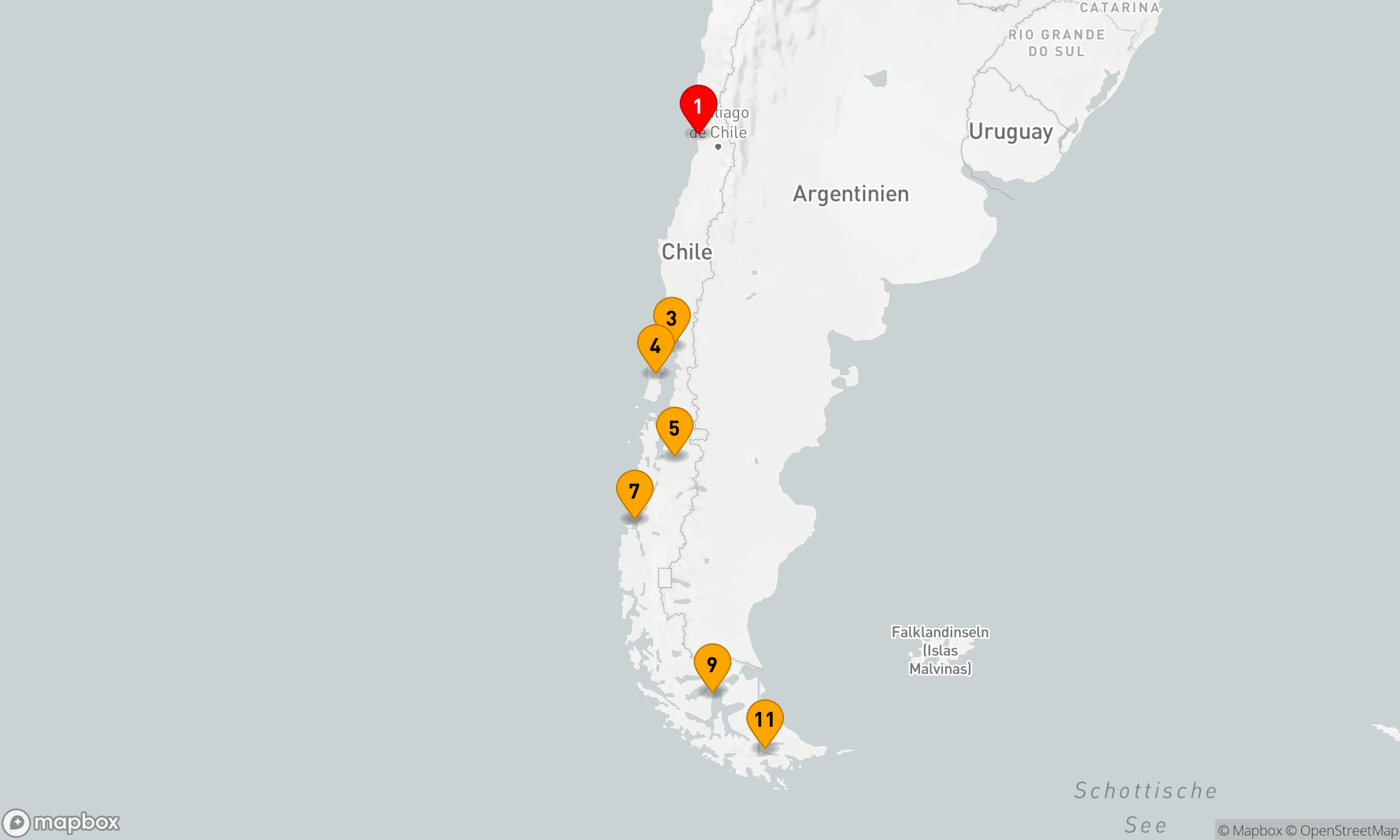 Route 10 Nächte - CHILE INTENSIV KREUZFAHRT: PUERTO MONTT,  CASTRO & PUNTA ARENAS