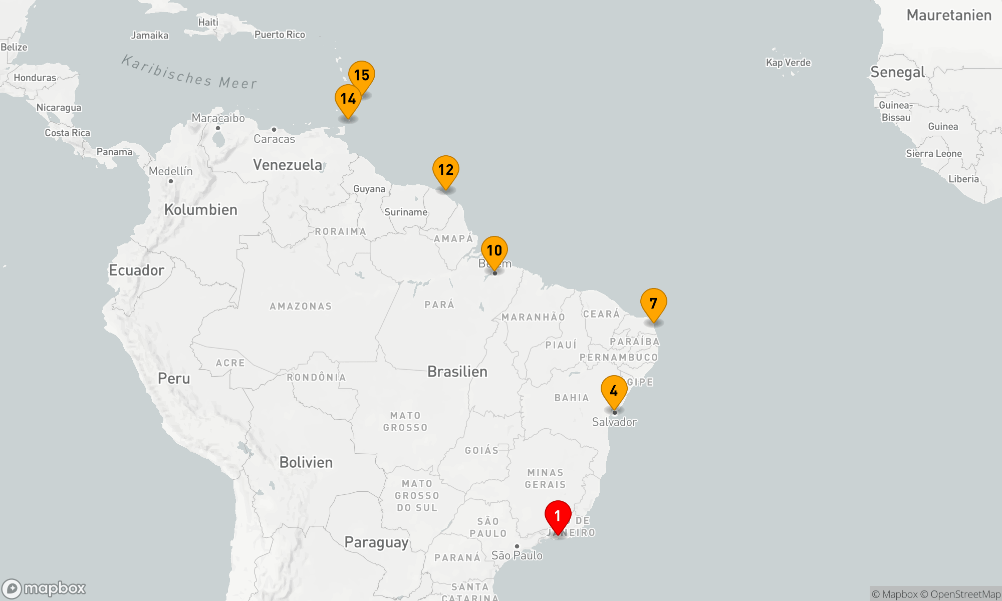 Route 14 Nächte - BRASILIEN INTENSIV KREUZFAHRT: SALVADOR,  NATAL & BELEM