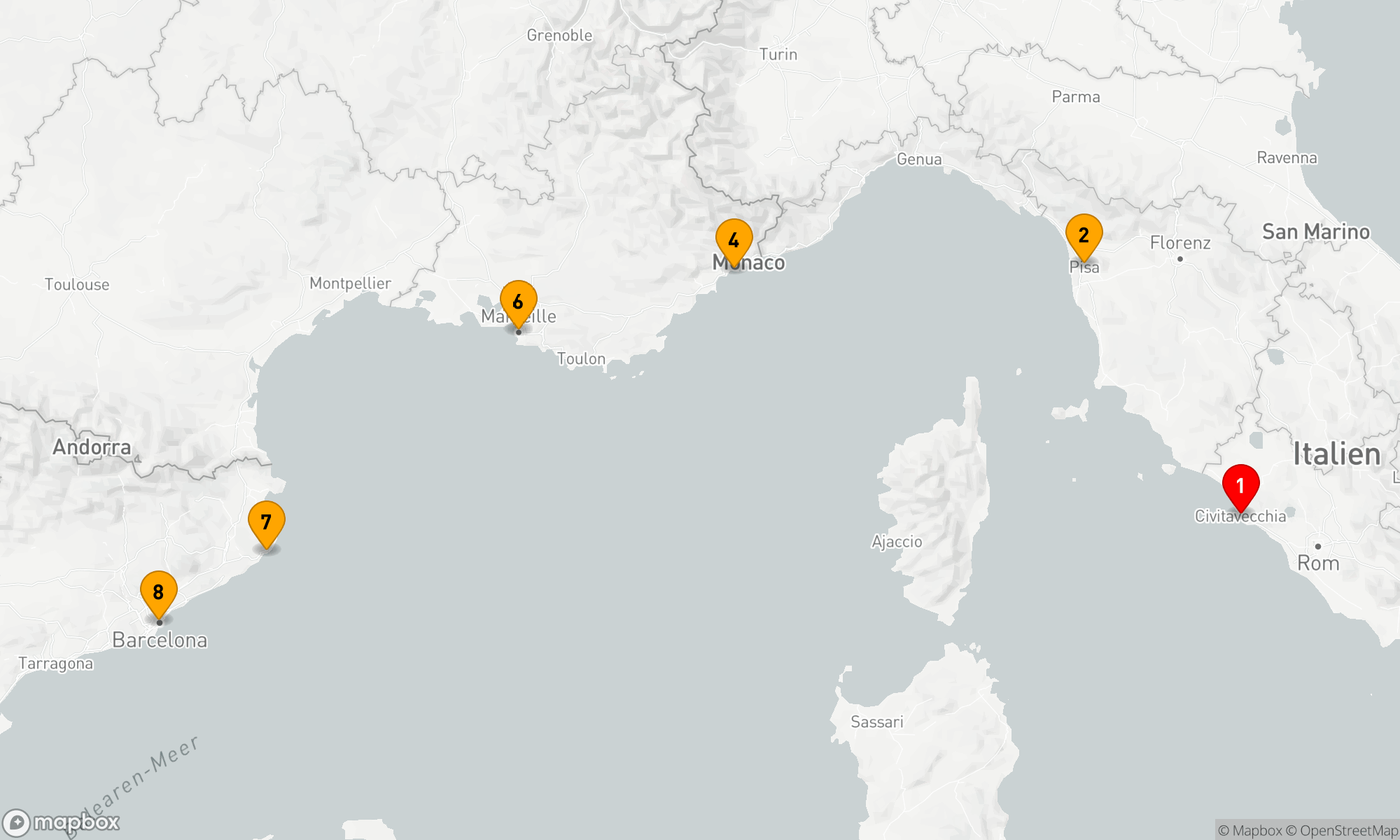 Route 7 Nächte - ITALIEN,  FRANKREICH & SPANIEN KREUZFAHRT: ROM,  NIZZA & BARCELONA