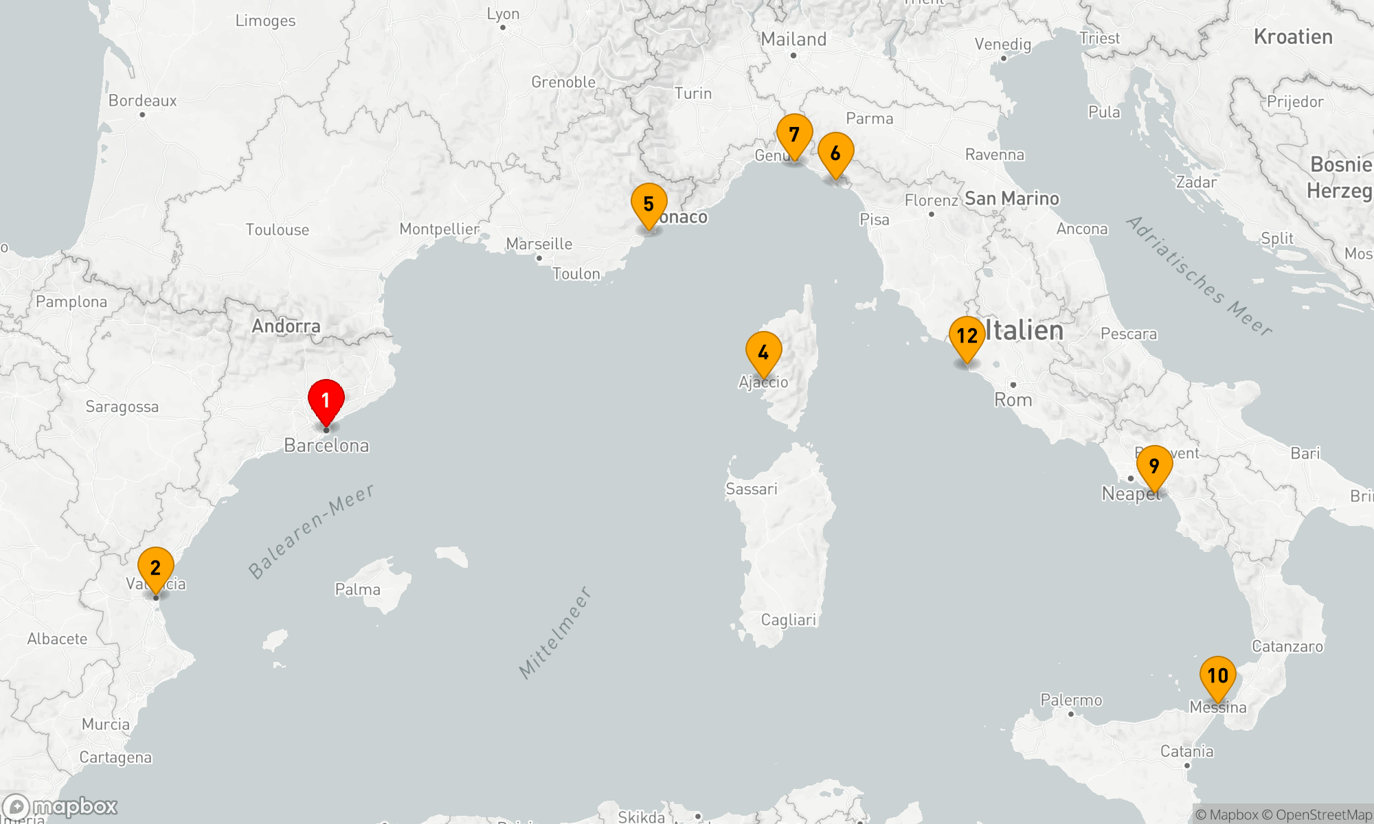 Route 11 Nächte - DAS BESTE AUS ITALIEN,  FRANKREICH & SPANIEN