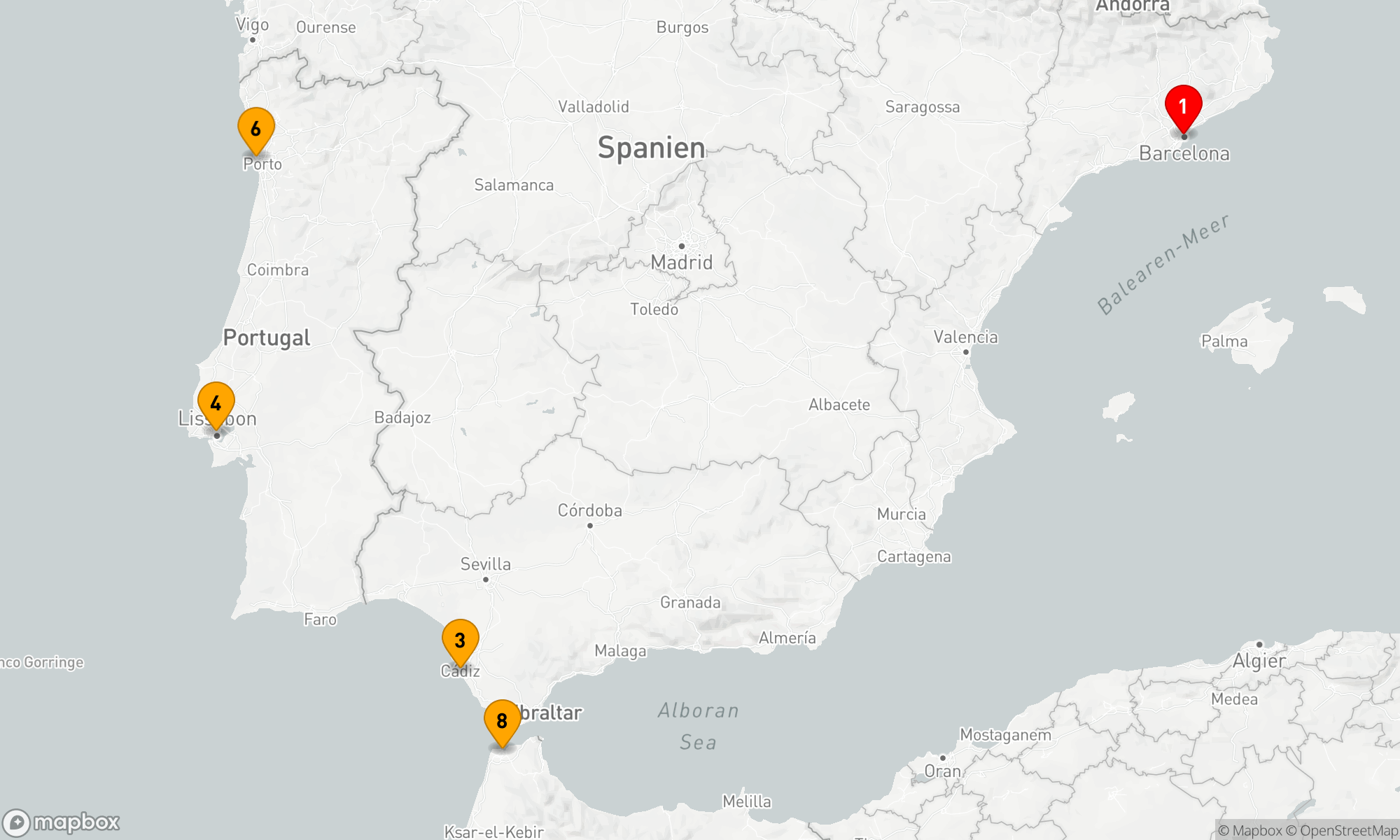 Route 9 Nächte - SPANIEN,  PORTUGAL & MAROKKO