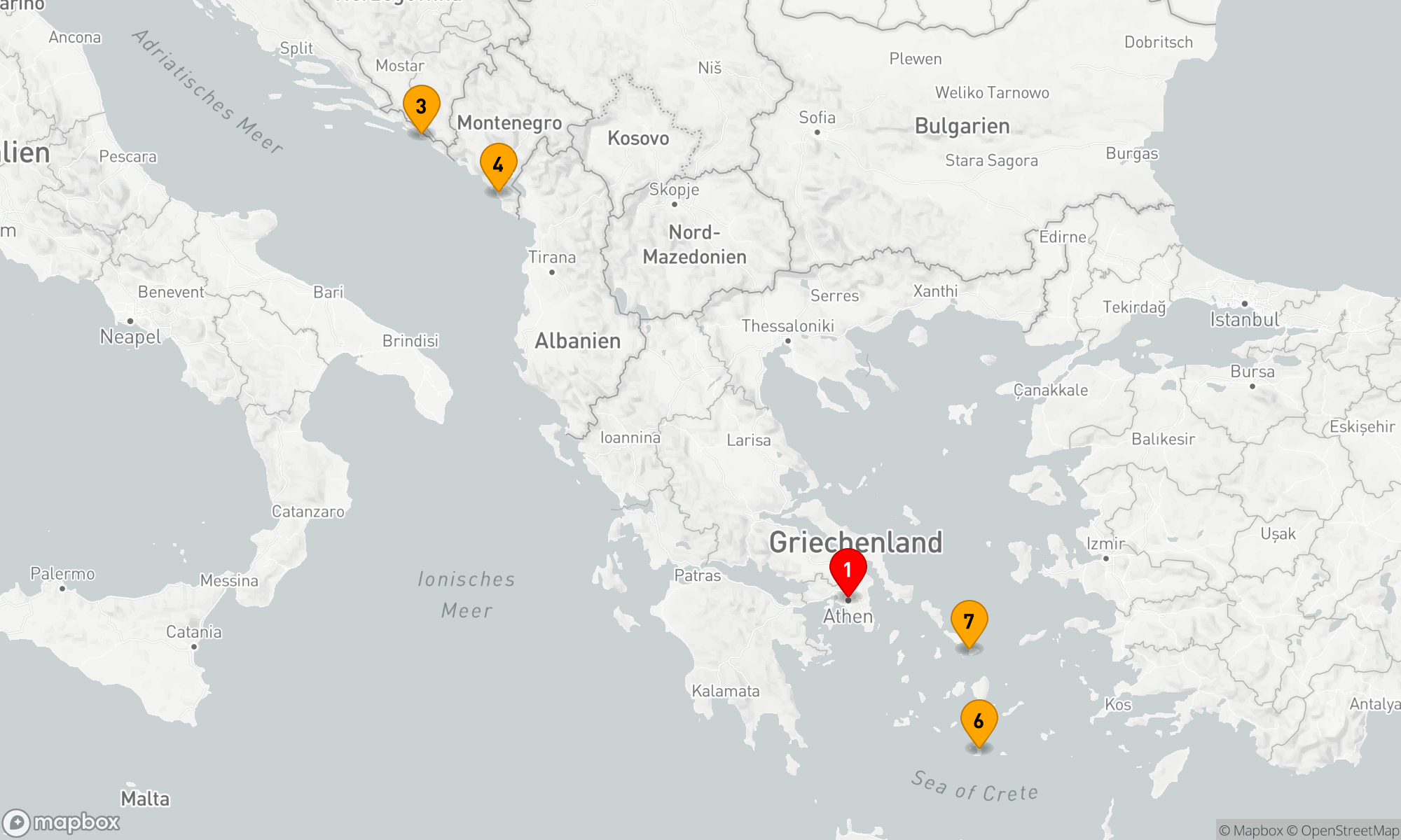 Route 7 Nächte - BEST OF GRIECHENLAND & KROATIEN KREUZFAHRT