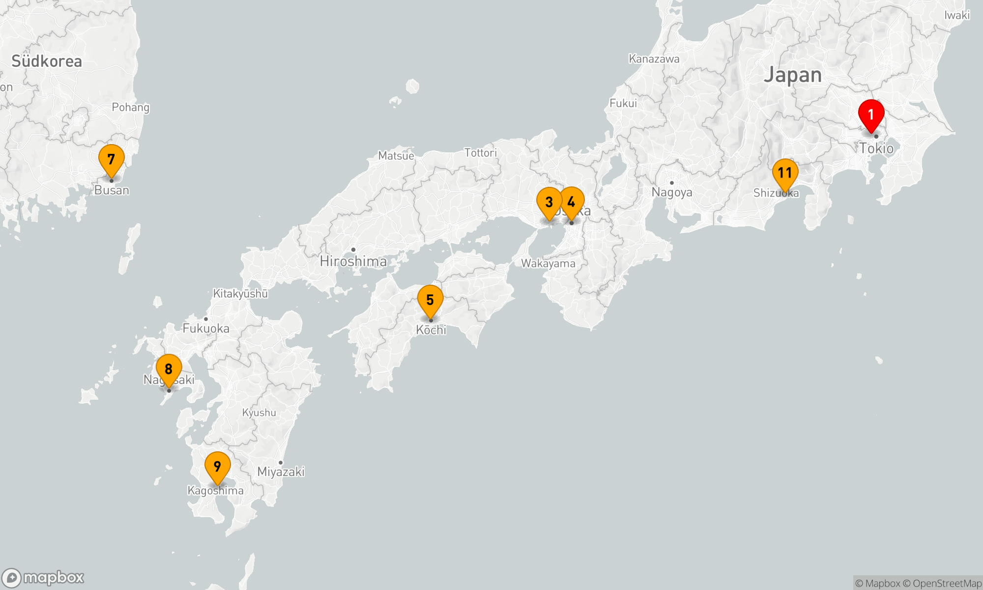 Route 12 Nächte - BEST OF JAPAN KREUZFAHRT