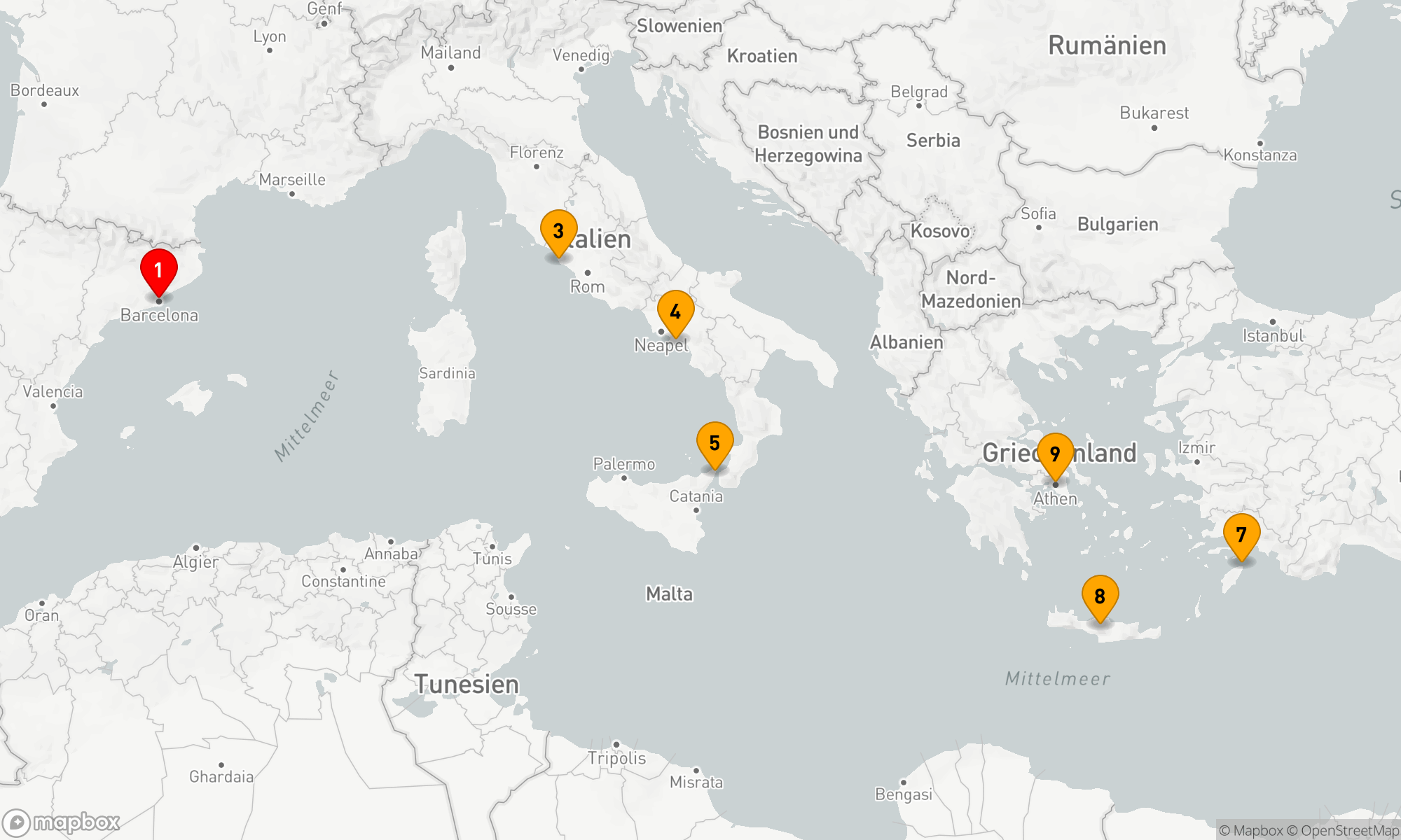 Route 9 Nächte - ITALIEN & GRIECHENLAND KREUZFAHRT