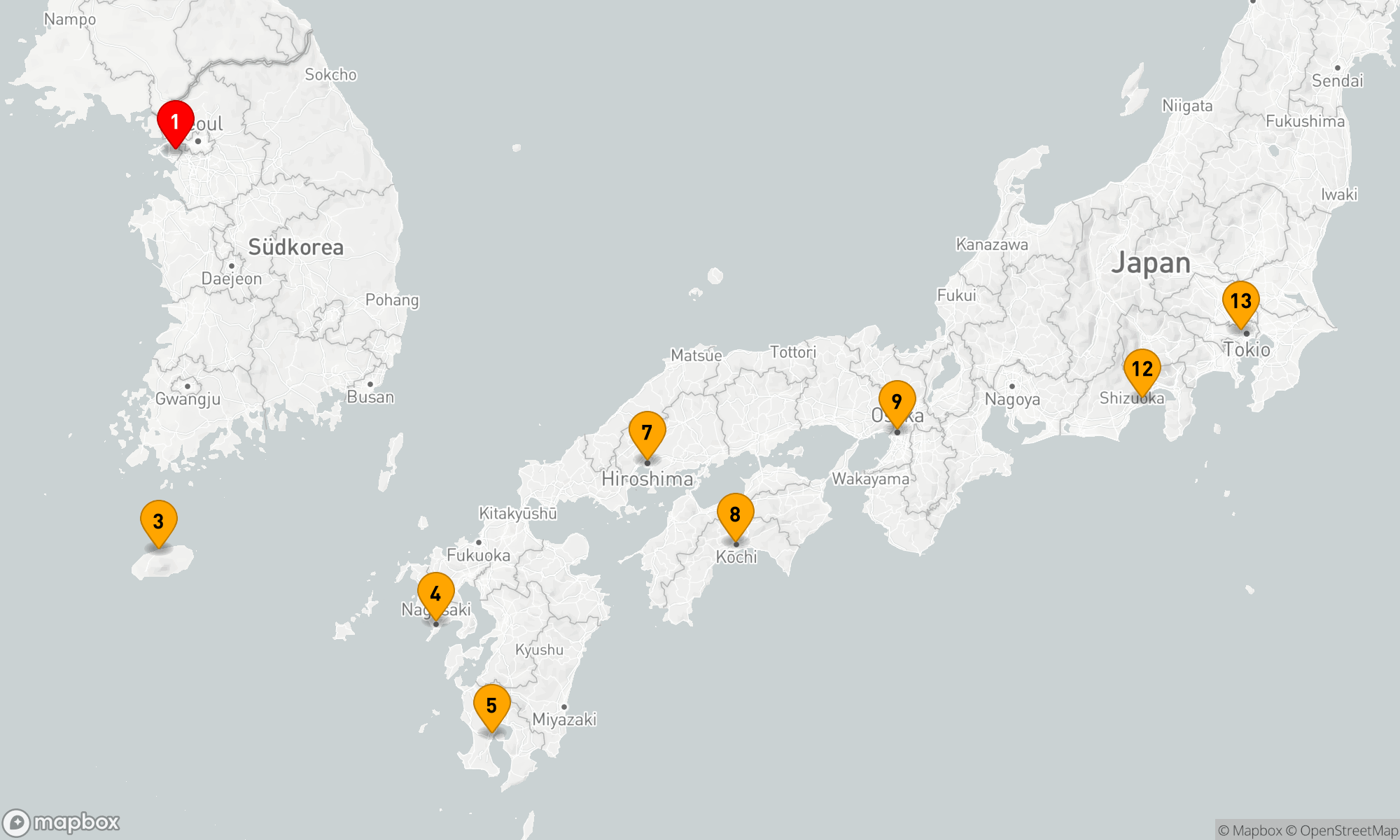 Route 12 Nächte - DAS BESTE AUS JAPAN UND SÜDKOREA