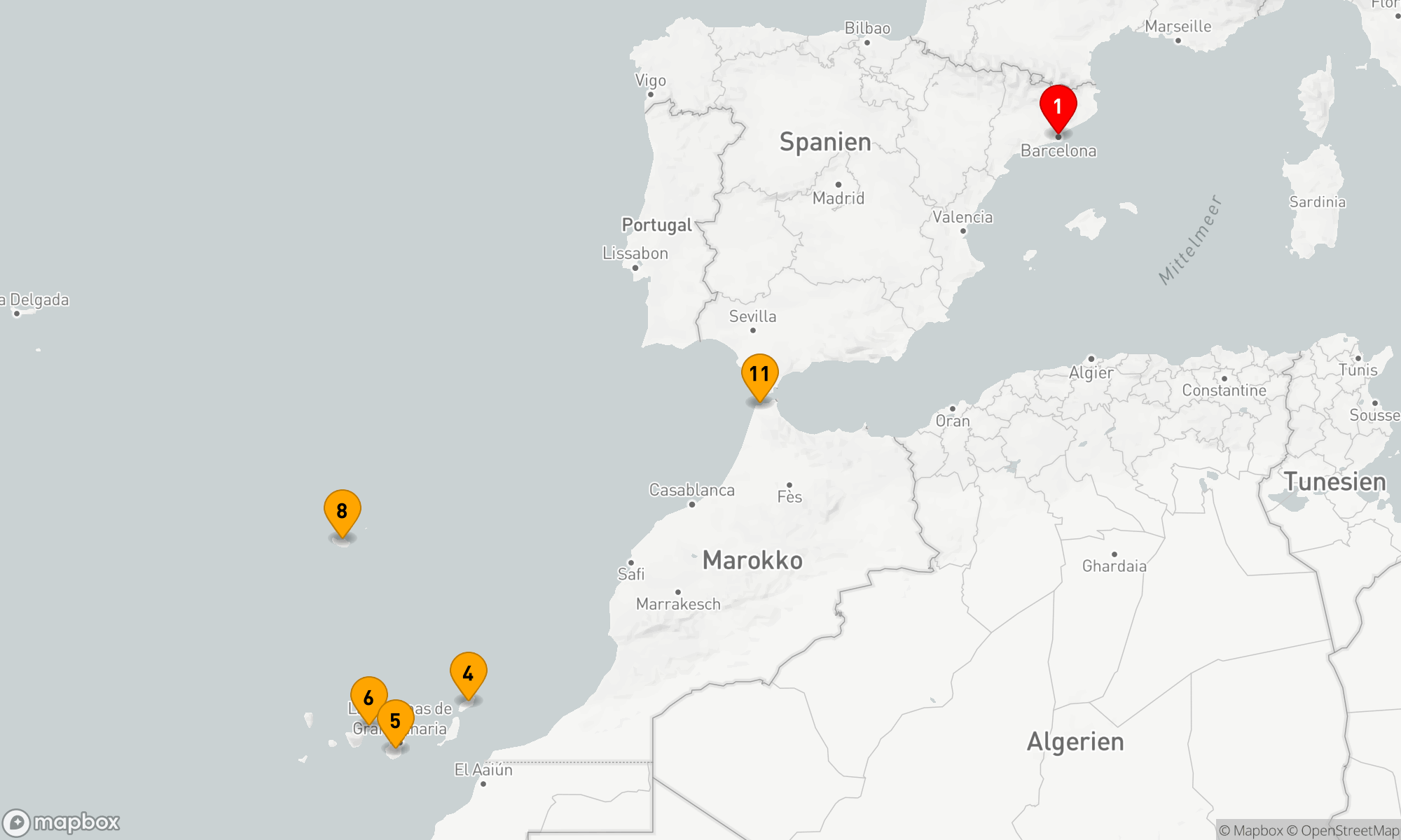 Route 12 Nächte - MADEIRA,  KANAREN & MAROKKO