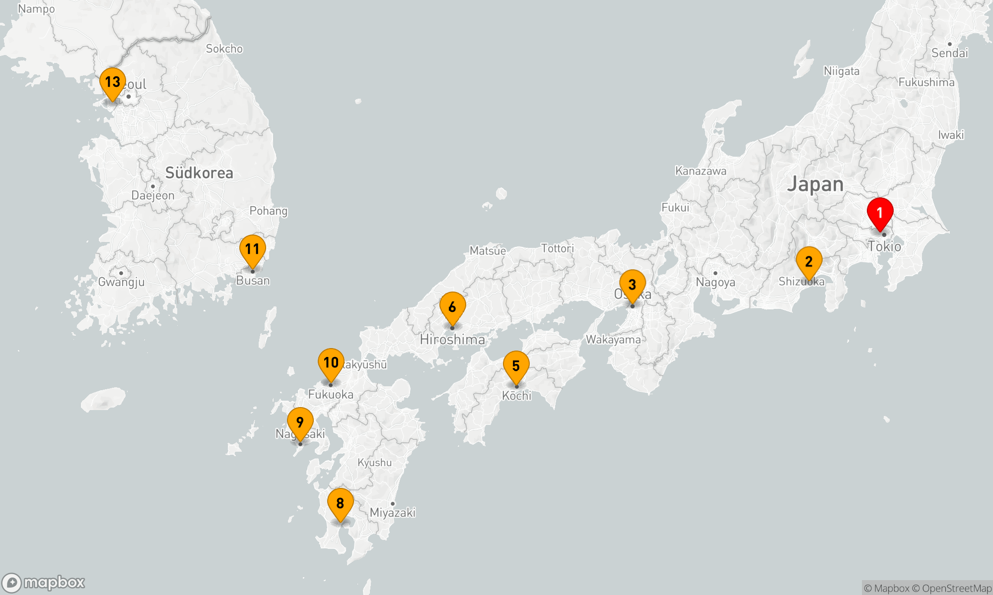 Route 12 Nächte - DAS BESTE AUS JAPAN UND SÜDKOREA