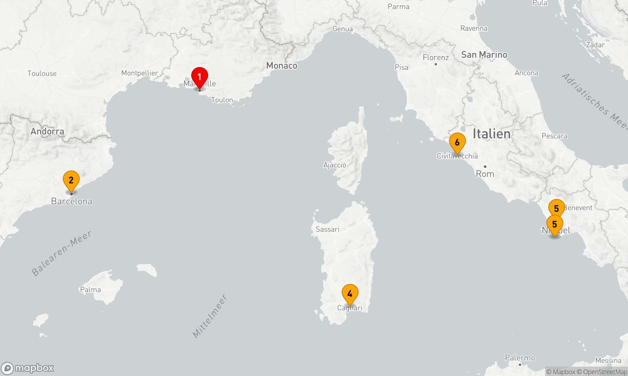 Route 5 Nächte - Mediterrane Entdeckungsreise