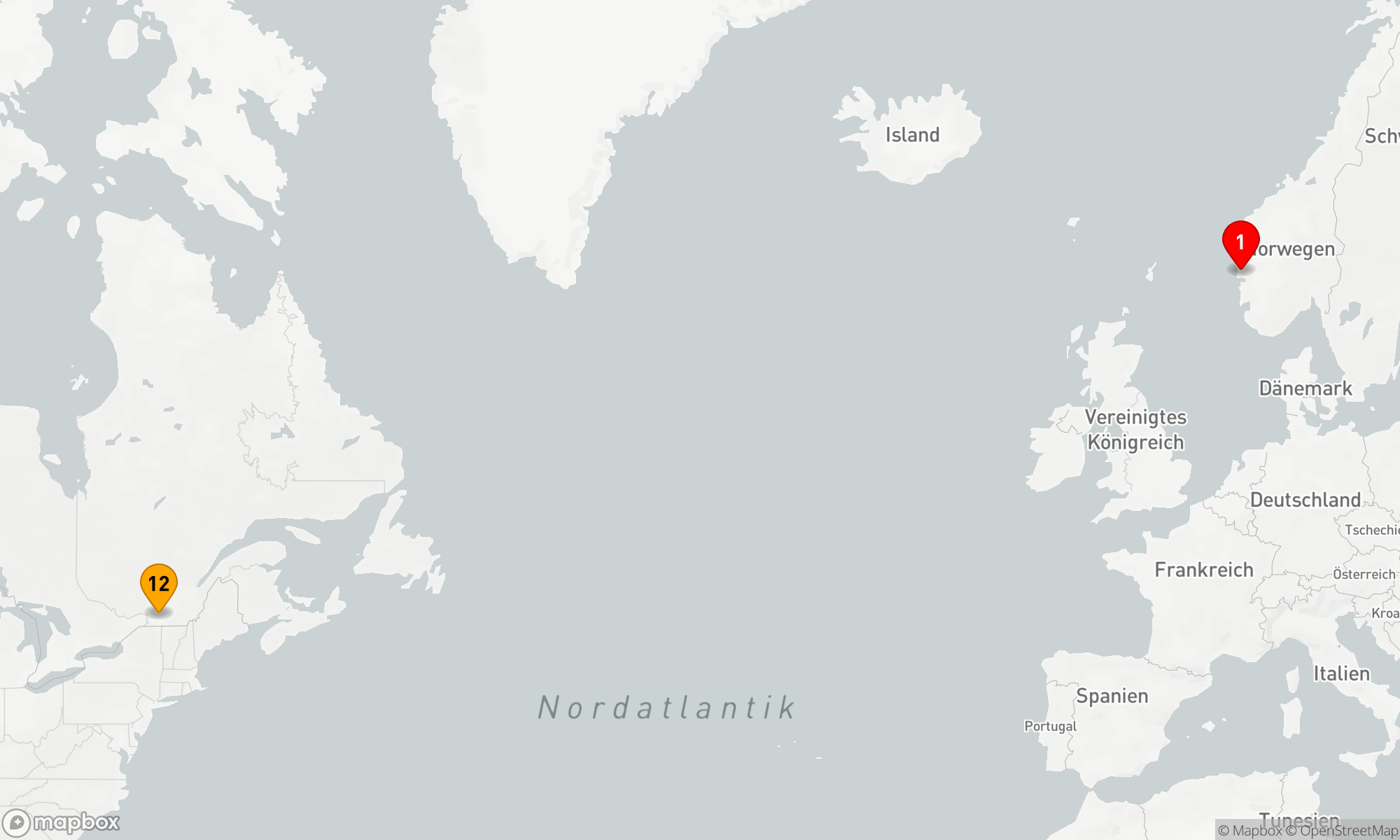 Route 11 Nächte - Ozean-Kreuzfahrt: Bergen-Montreal