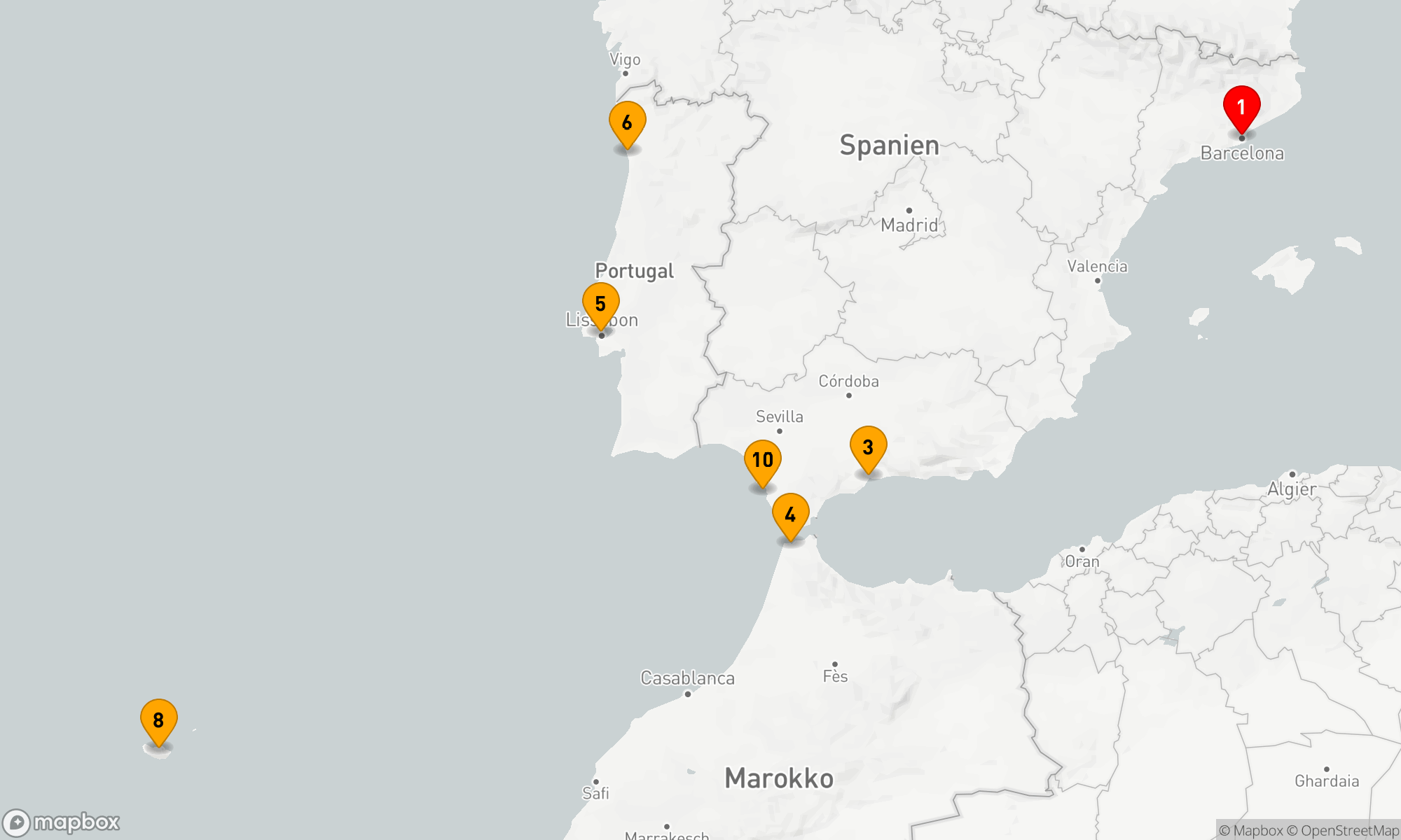 Route 11 Nächte - SPANIEN,  PORTUGAL & MAROKKO