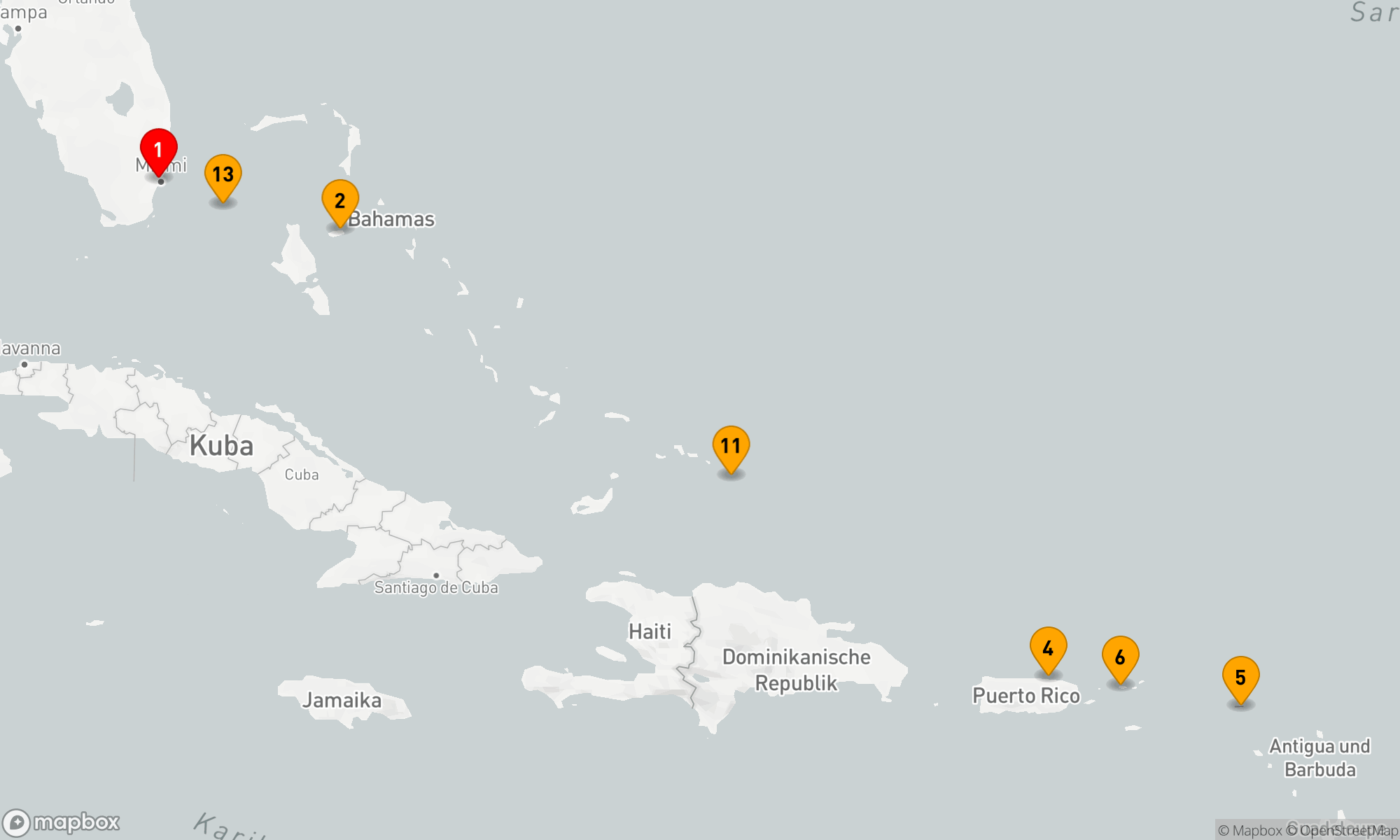 Route 14 Nächte - Karibische Inselträume ab Miami