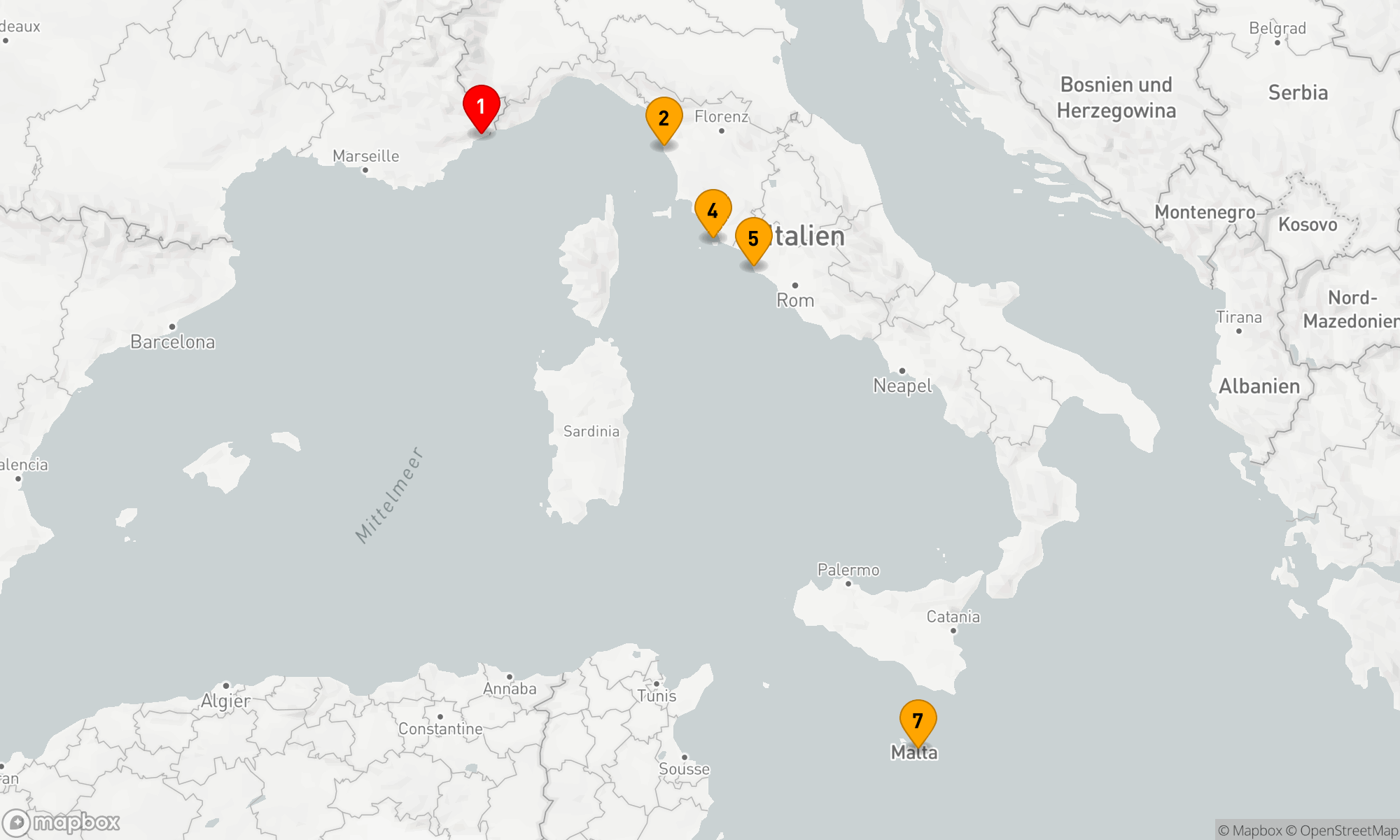 Route 6 Nächte - Mediterrane Eleganz und Geschichte