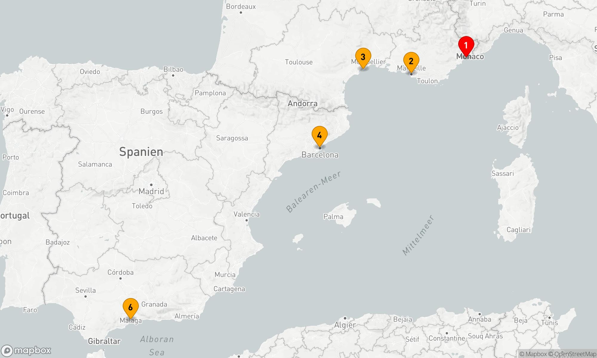 Route 5 Nächte - Mediterrane Küstenzauberreise