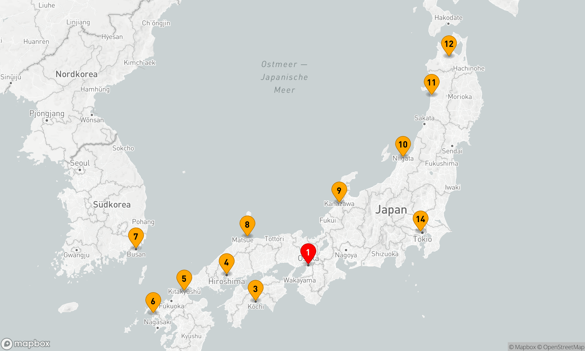 Route 14 Nächte - JAPAN INTENSIV KREUZFAHRT: KOCHI,  HIROSHIMA & AKITA