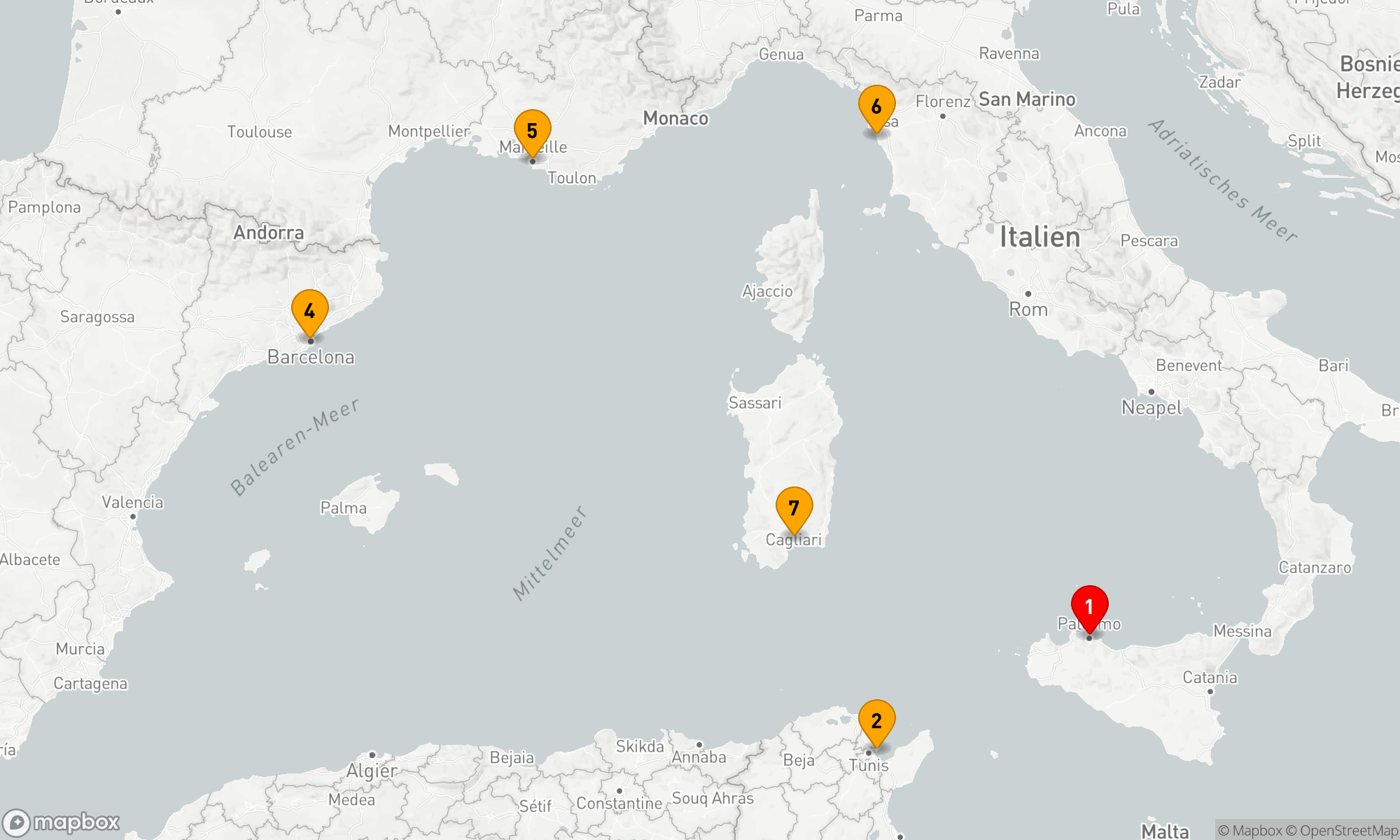 Route 7 Nächte - Mittelmeerzauber ab Palermo