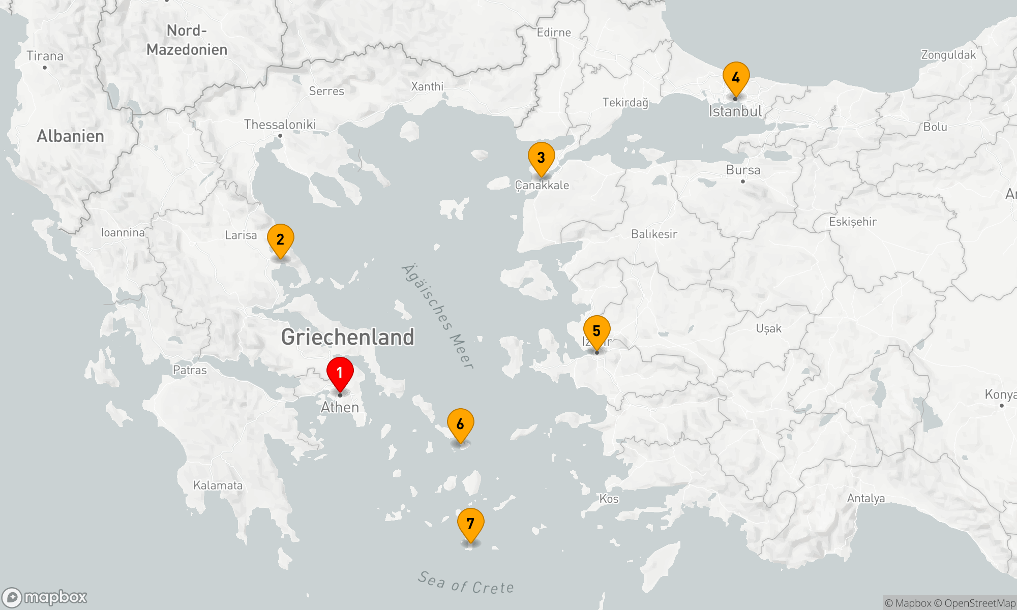 Route 7 Nächte - Ägäische Entdeckungsreise: Mythen und Metropolen der Antike