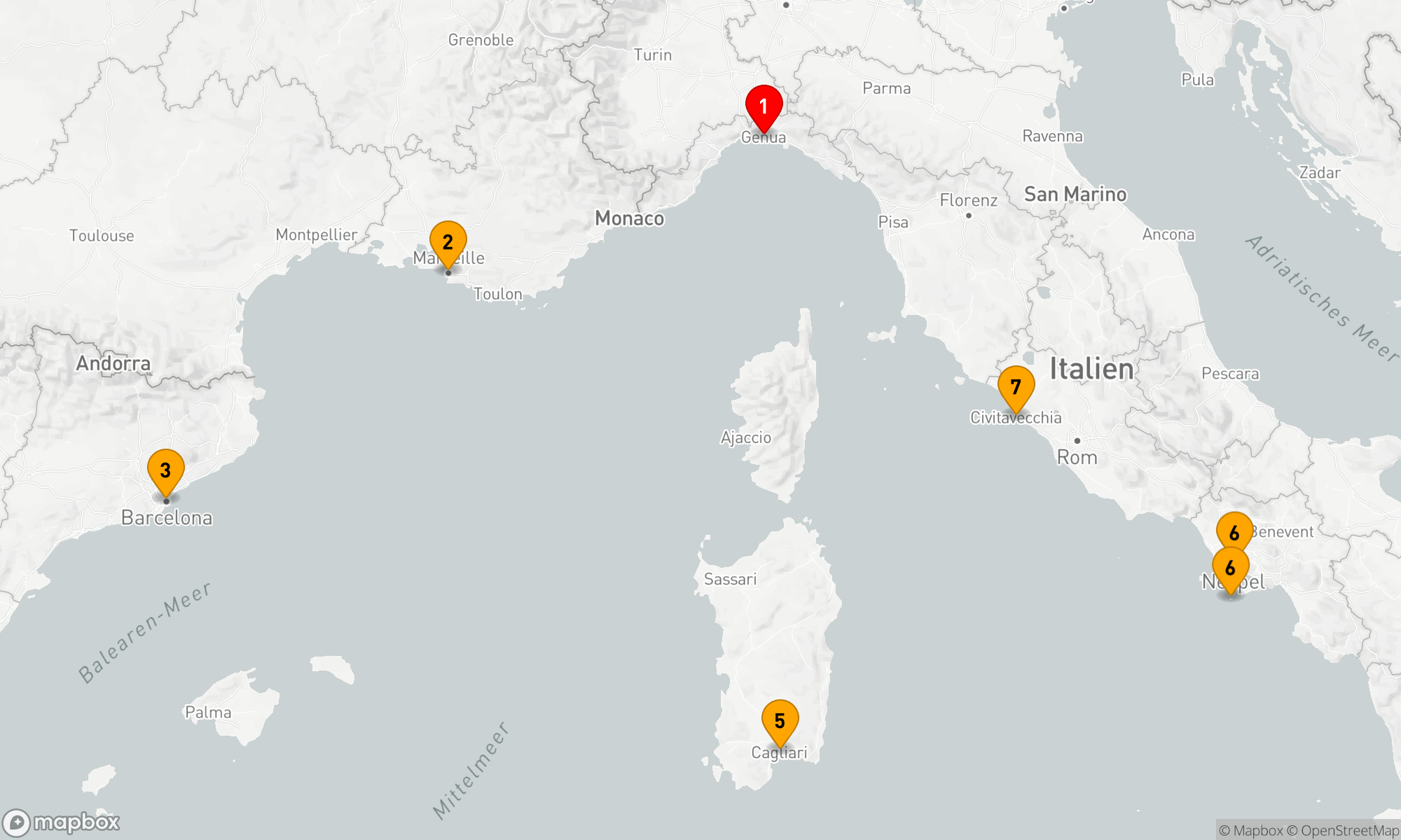 Route 7 Nächte - Mediterrane Entdeckungsreise ab Genua
