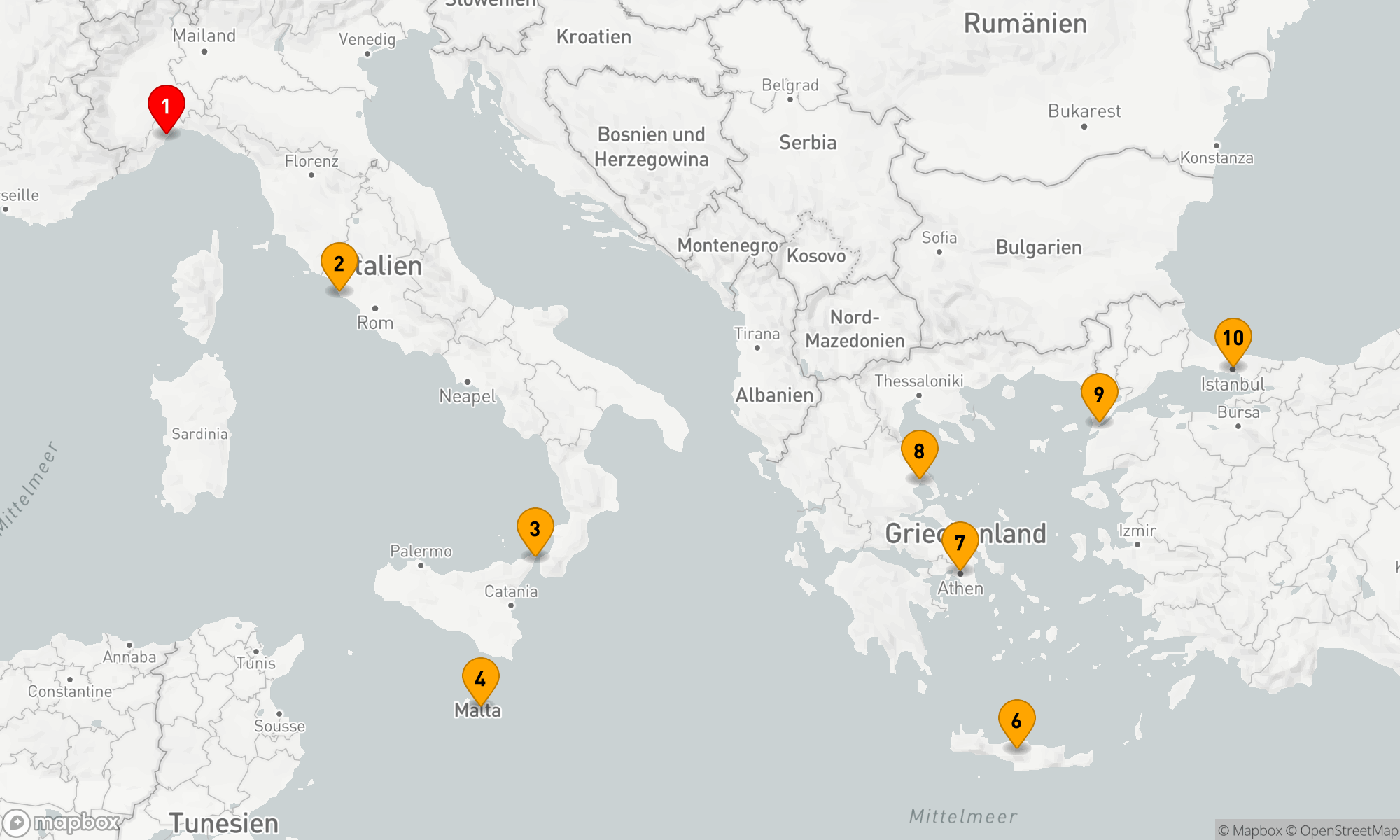 Route 9 Nächte - Mediterrane Entdeckungsreise nach Istanbul