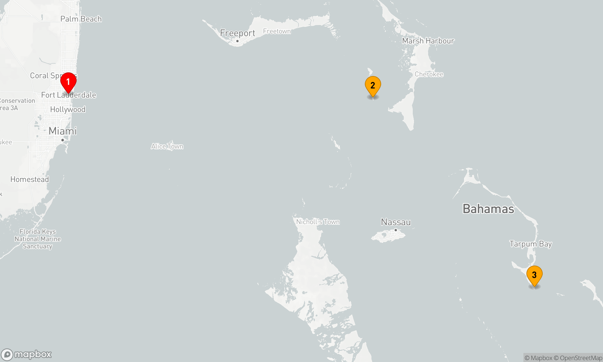 Route 6 Nächte - ab /bis Fort Laudrdale