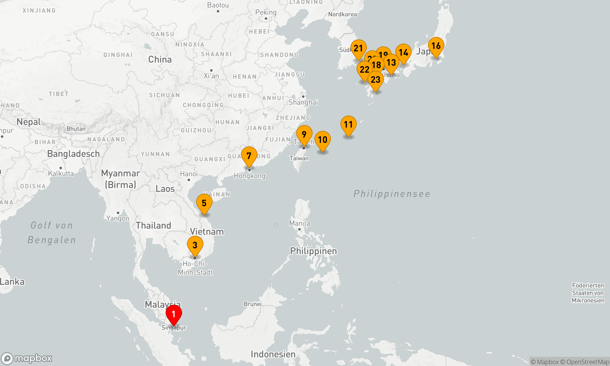 Route 26 Nächte - Südostasien & Japan