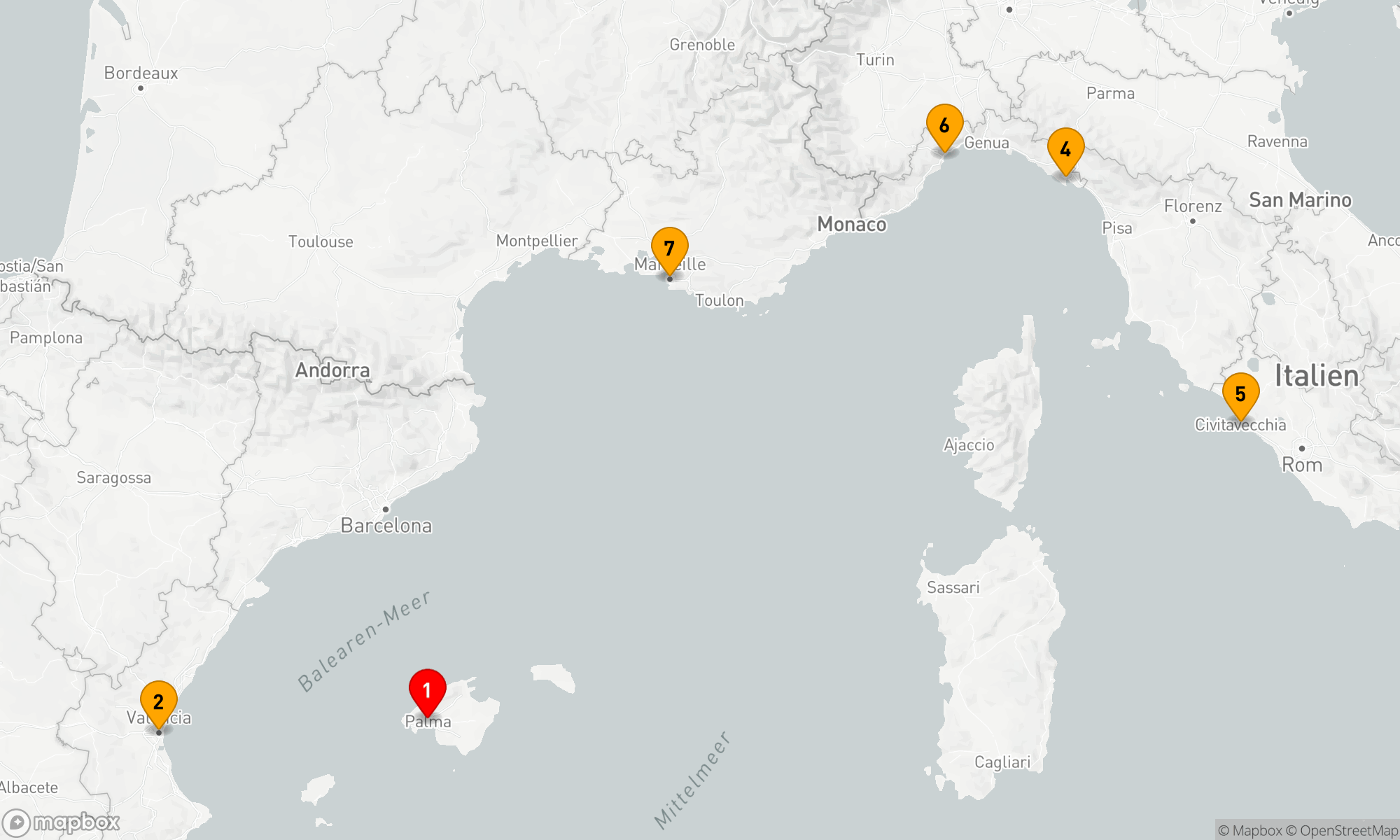 Route 7 Nächte - Mediterrane Entdeckungsreise: Von den Balearen zur Côte d'Azur
