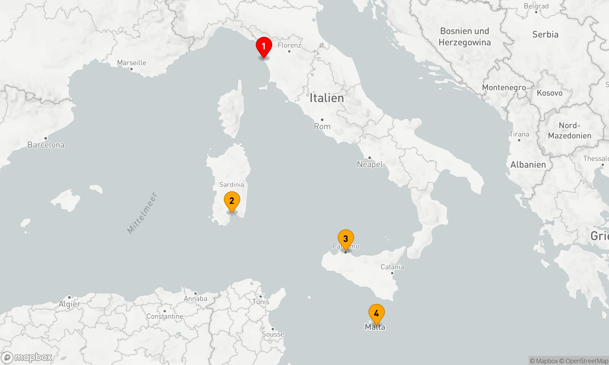 Route 3 Nächte - Mittelmeerzauber: Kultur und Küstenflair