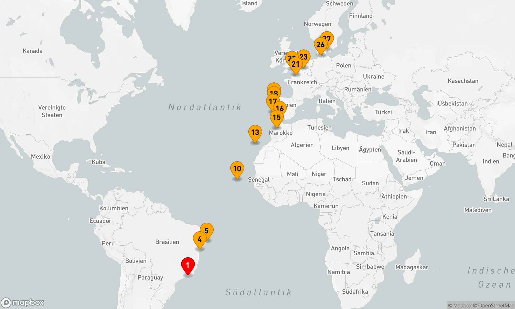 Route 26 Nächte - Von Brasilianischem Samba zu Europäischem Charme