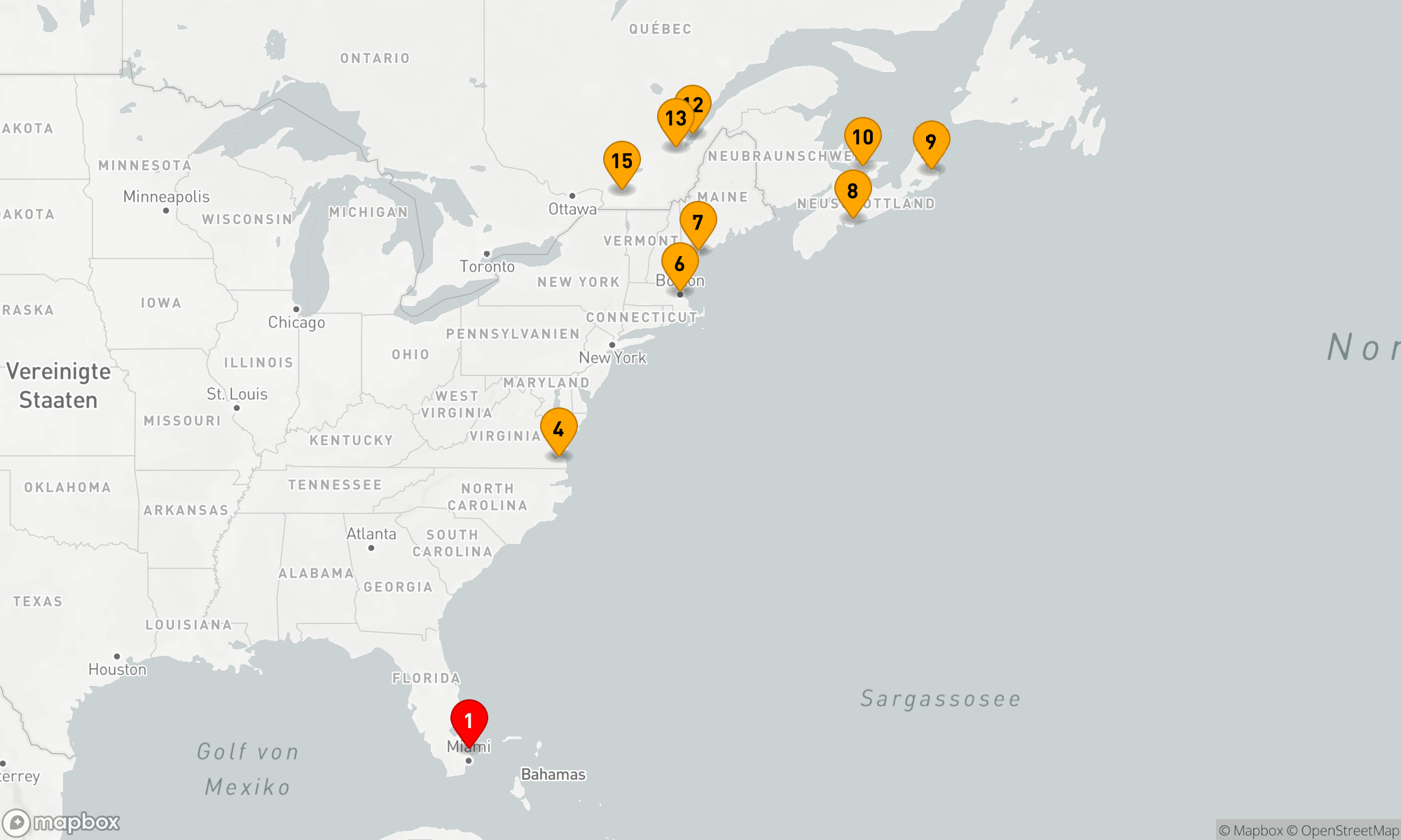 Route 14 Nächte - ATLANTISCHES UND KOLONIALES NEUENGLAND
