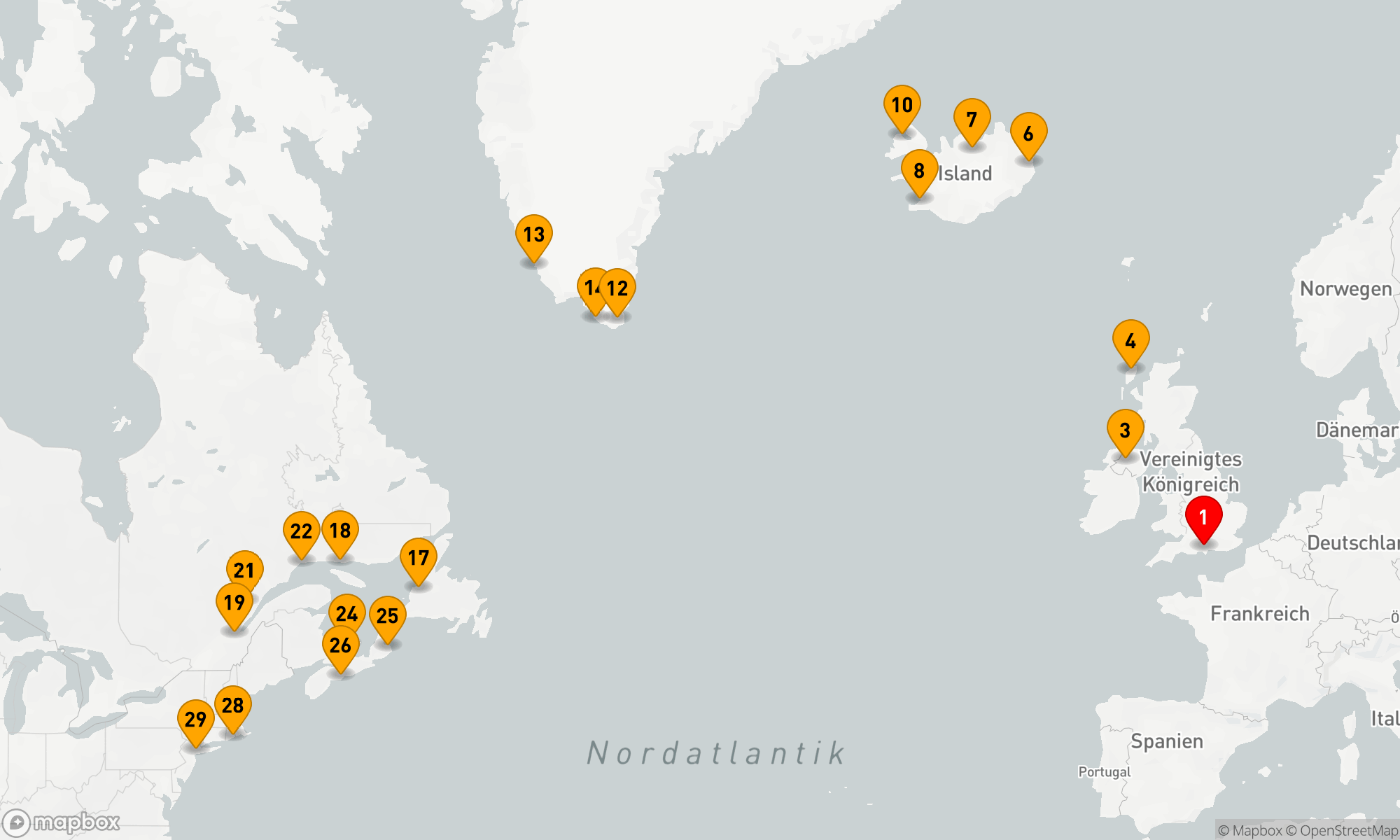 Route 28 Nächte - Von den Britischen Inseln bis zur Metropole Amerikas: Eine Reise voller Entdeckungen