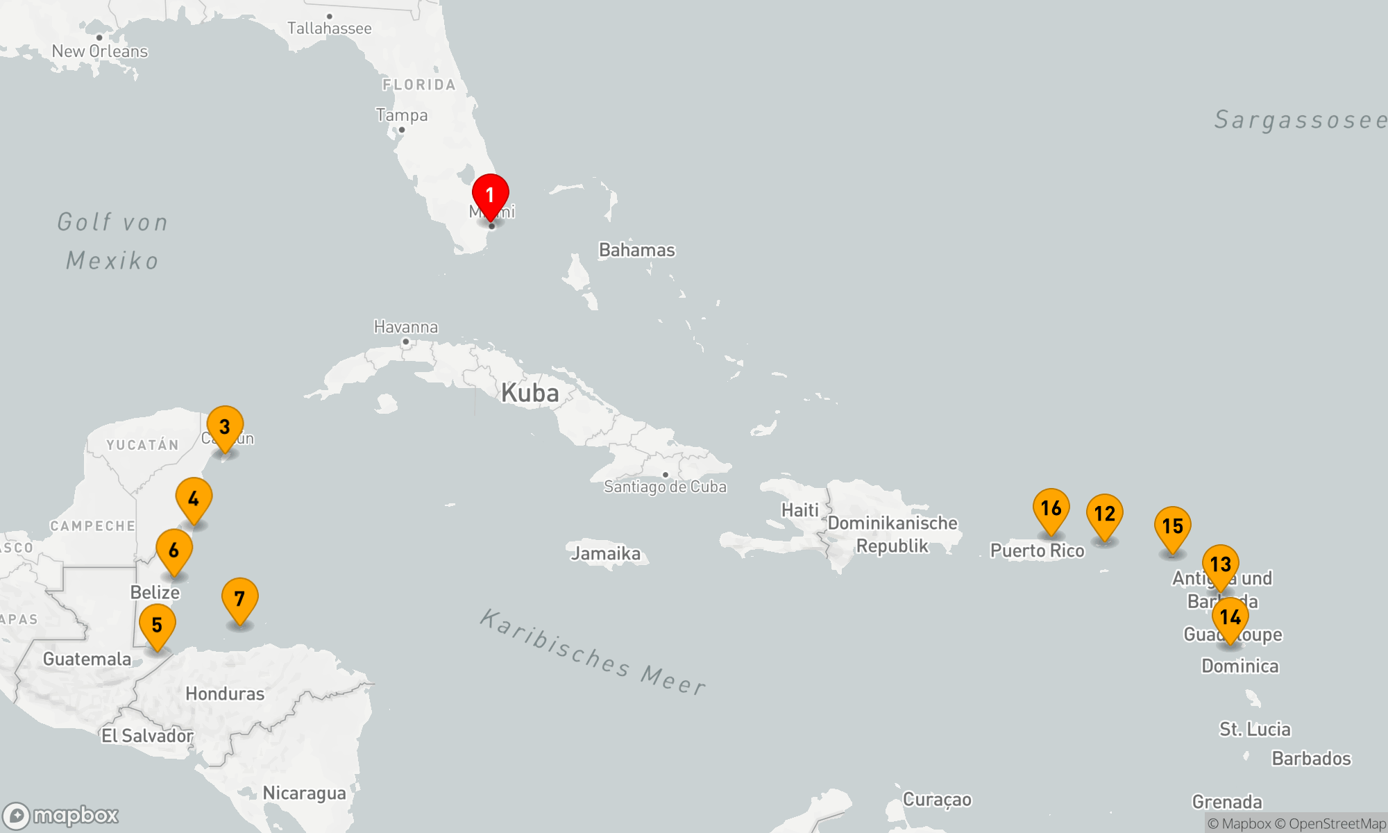 Route 15 Nächte - Karibische Entdeckungsreise
