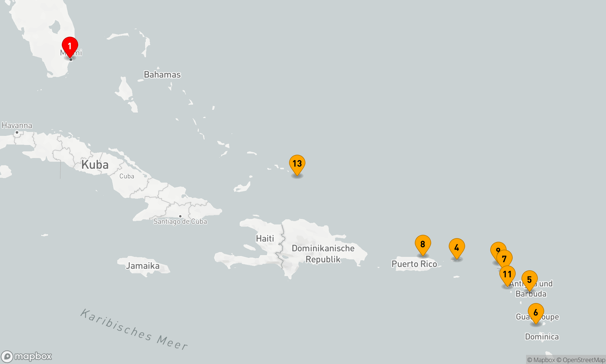 Route 14 Nächte - Karibische Inselträume