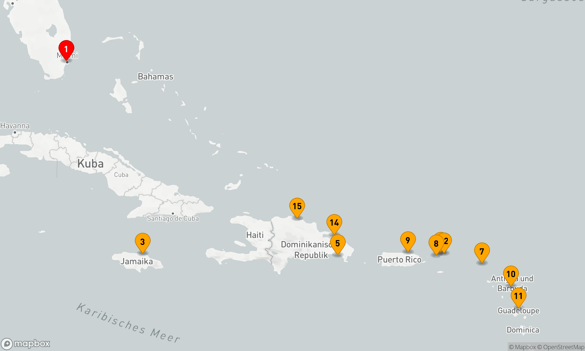 Route 16 Nächte - Karibische Entdeckungsreise ab Miami