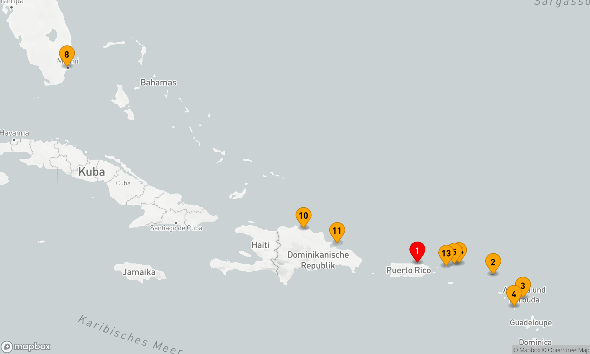 Route 16 Nächte - Karibischer Inselzauber: Von San Juan nach Miami