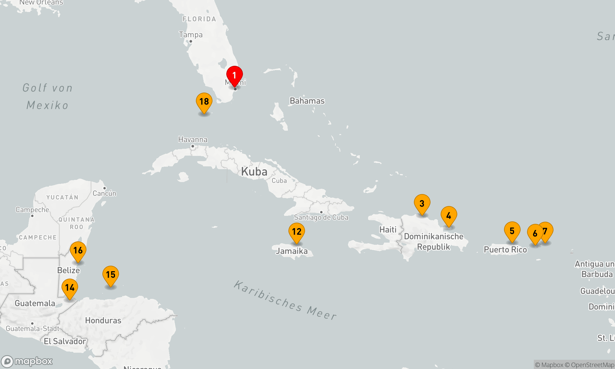 Route 18 Nächte - Karibische Entdeckungsreise ab Miami